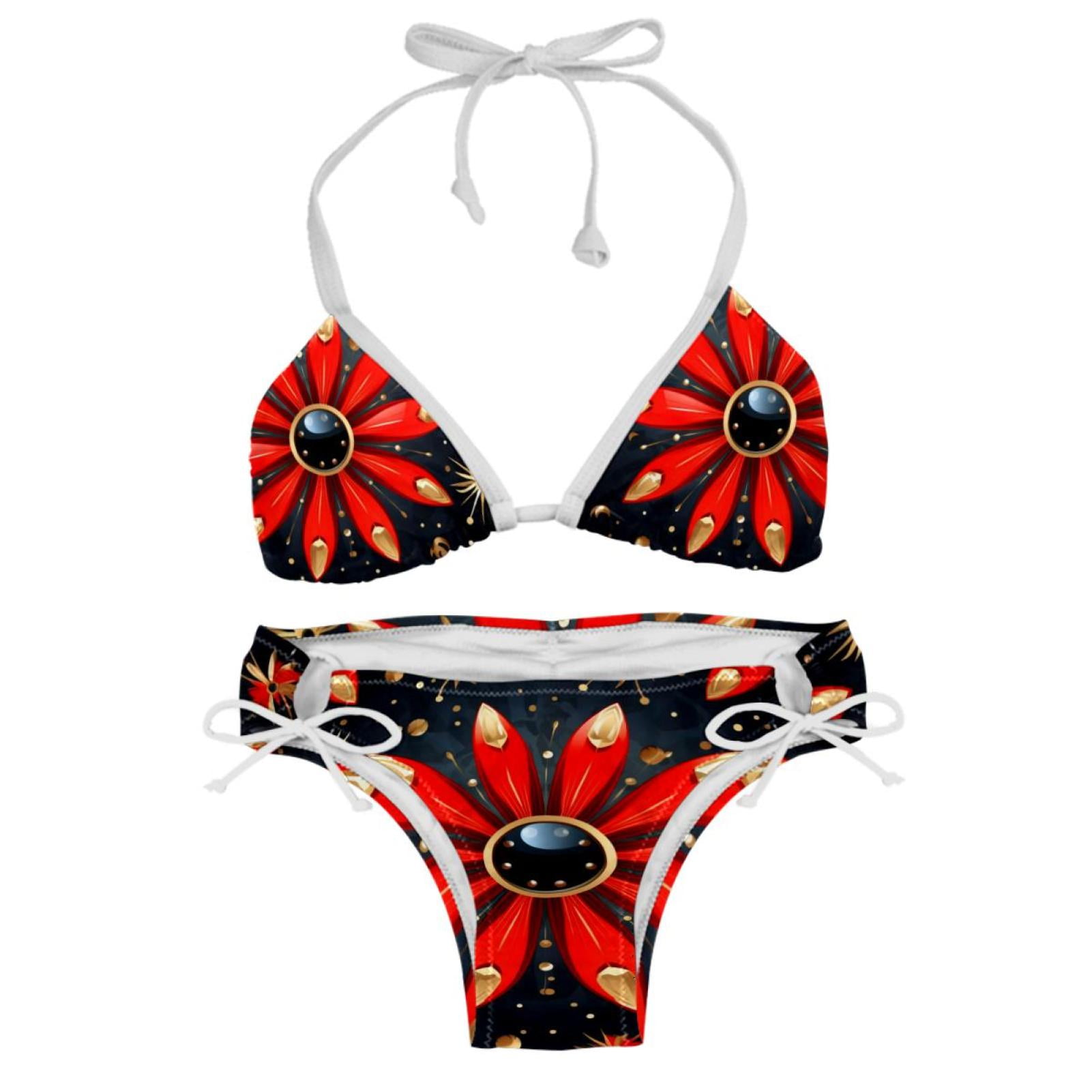 Seven Starred Ladybird Detachable Sponge Adjustable Strap Bikini Set