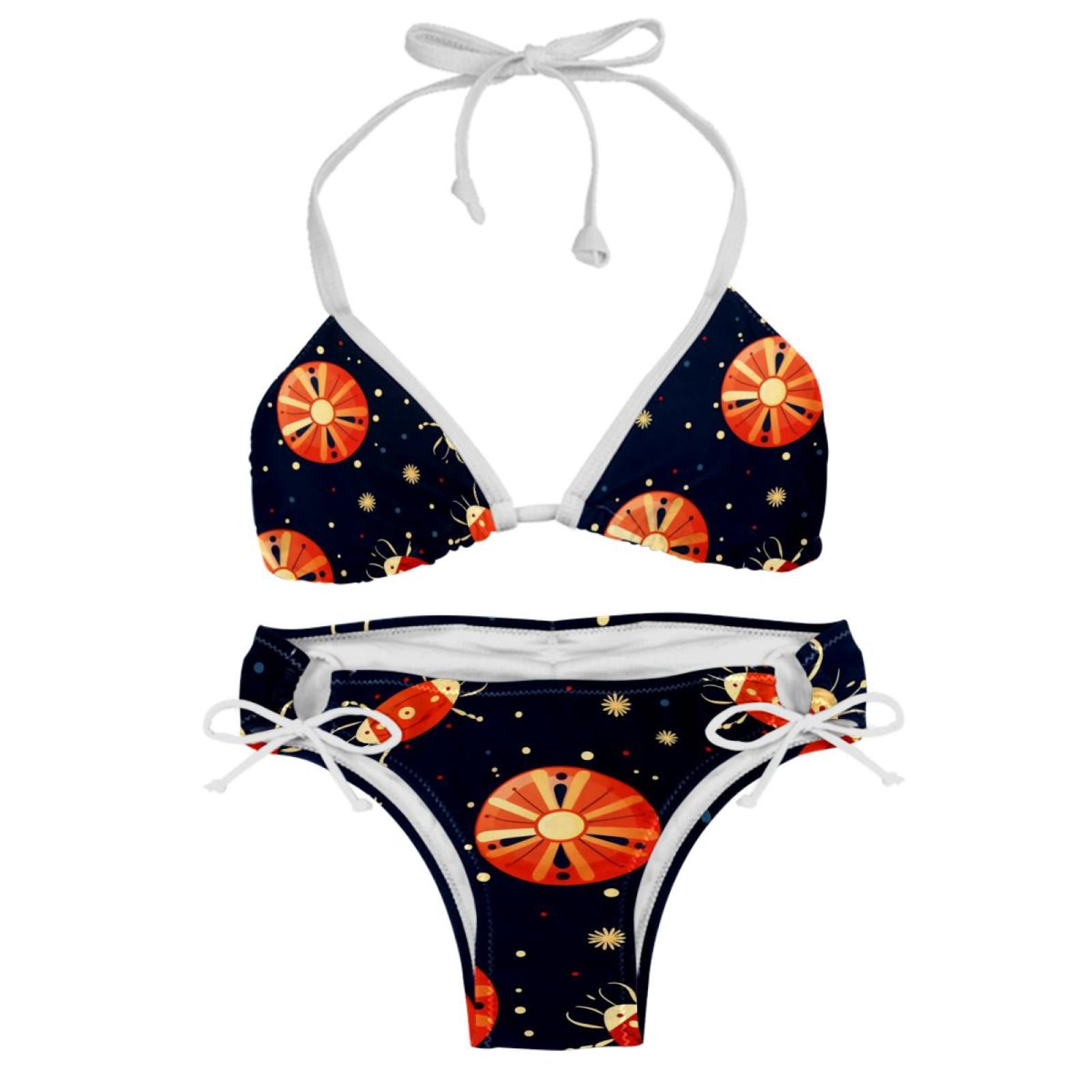 Seven Starred Ladybird Detachable Sponge Adjustable Strap Bikini Set