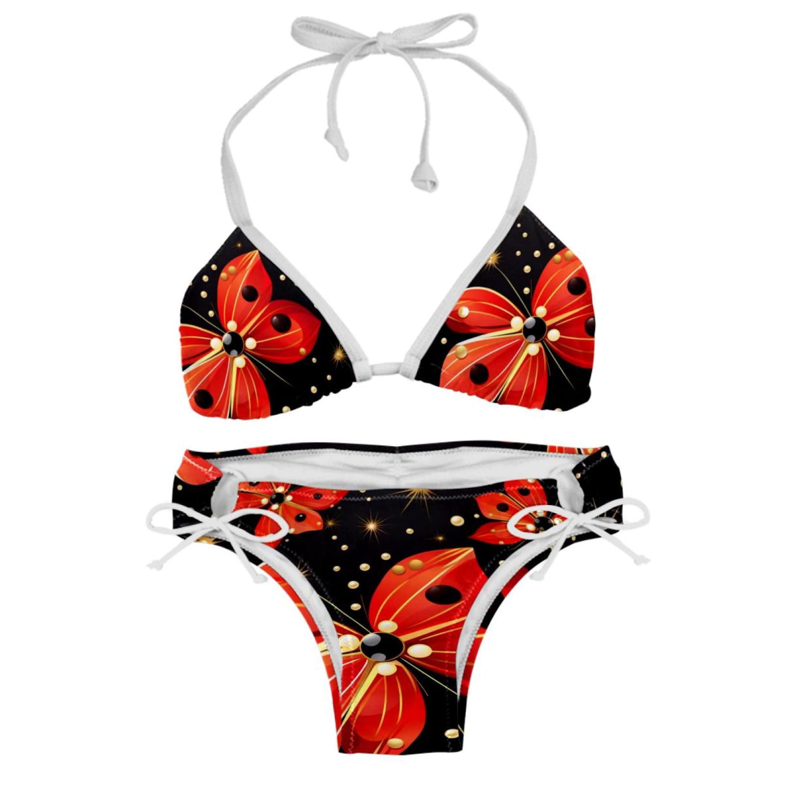 Seven Starred Ladybird Women S Swimsuit Bikini Set Detachable Sponge