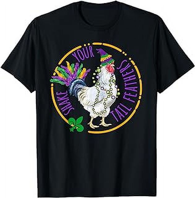 Shake Your Tail Feathers Cute Chicken Funny Mardi Gras Women T Shirt