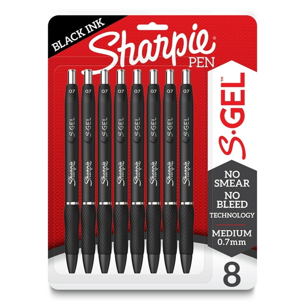 Sharpie S-Gel Gel Pens, Medium Point (0.7mm), Black, 8 Count - office supplies for small businesses