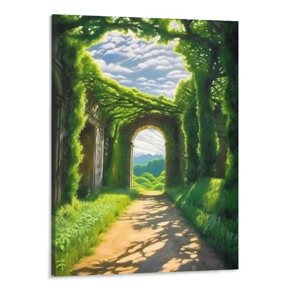 Shiartex Landscape Wall Art Canvas Nature Scenery Picture Green Plant