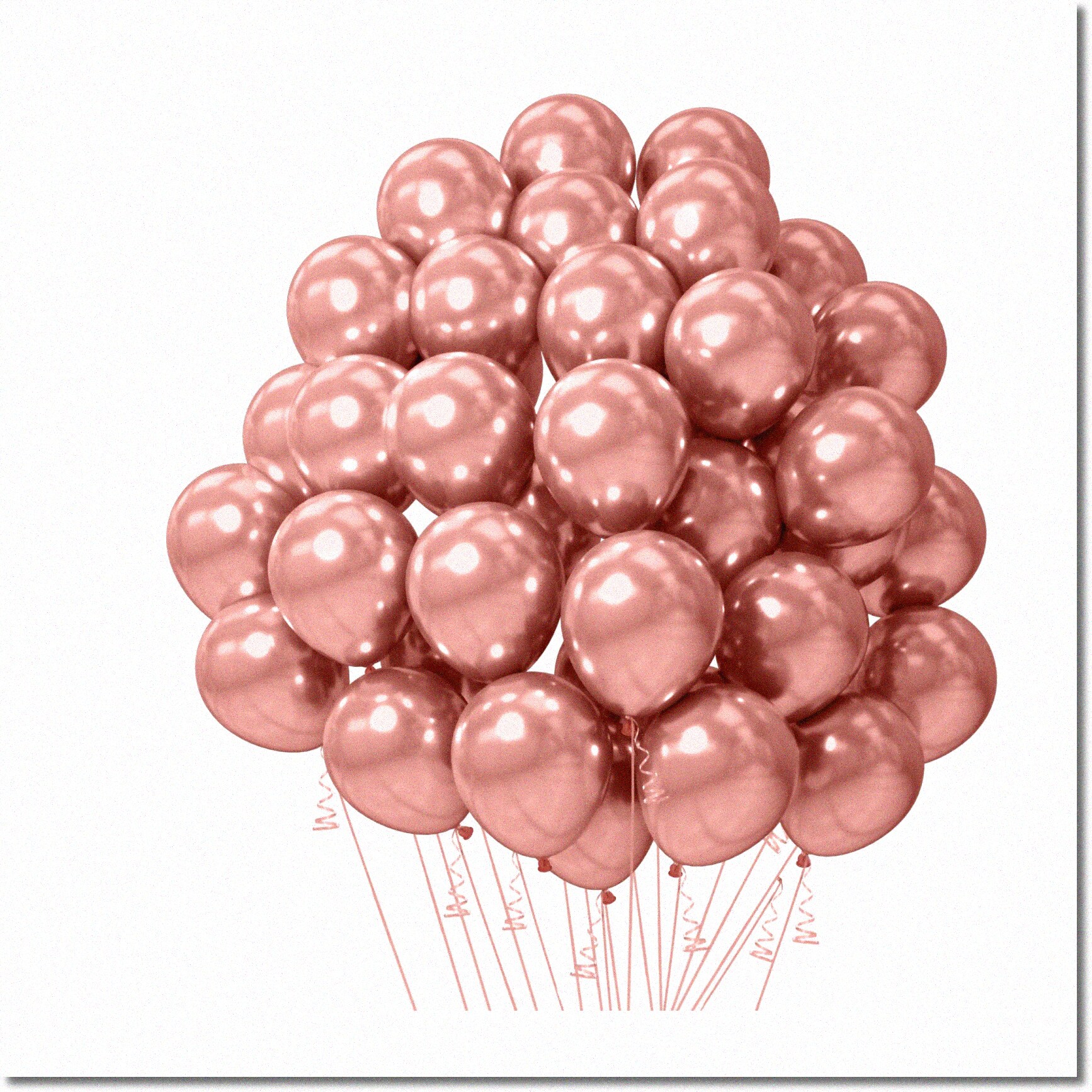 Shimmering Rose Gold Elegance 50 PCS Metallic Balloons For Arch