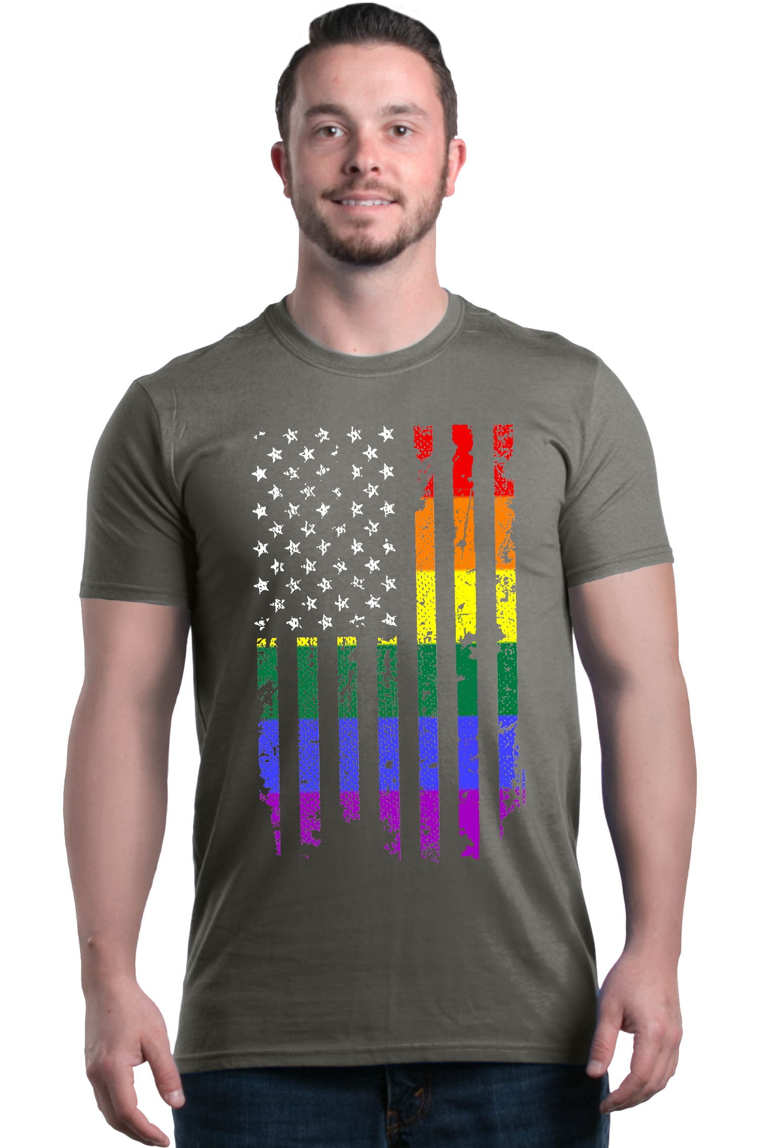 Shop Ever Men S Distressed Rainbow Flag Gay Pride Graphic T Shirt Xx