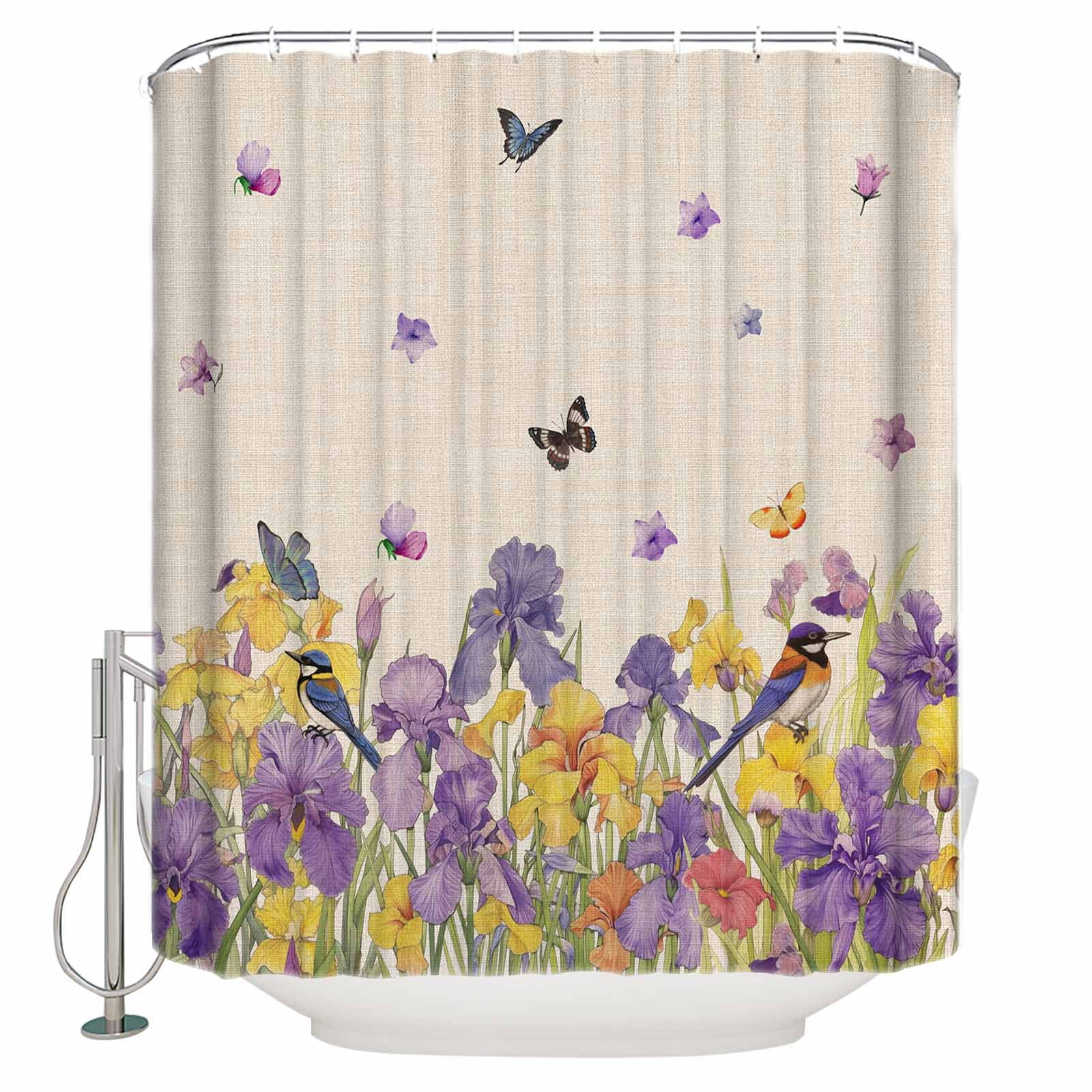 Shower Curtain Lightweight Shower Curtains With Hooks Retro Lavender