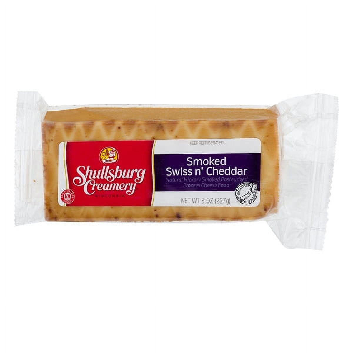 Shullsburg Creamery Block Smoked Swiss And Cheddar Cheese 8 Oz