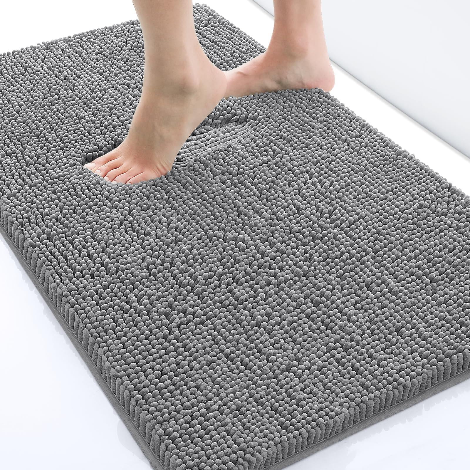 Smiry Thick Plush Chenille Bathroom Rugs Extra Soft Absorbent Bath