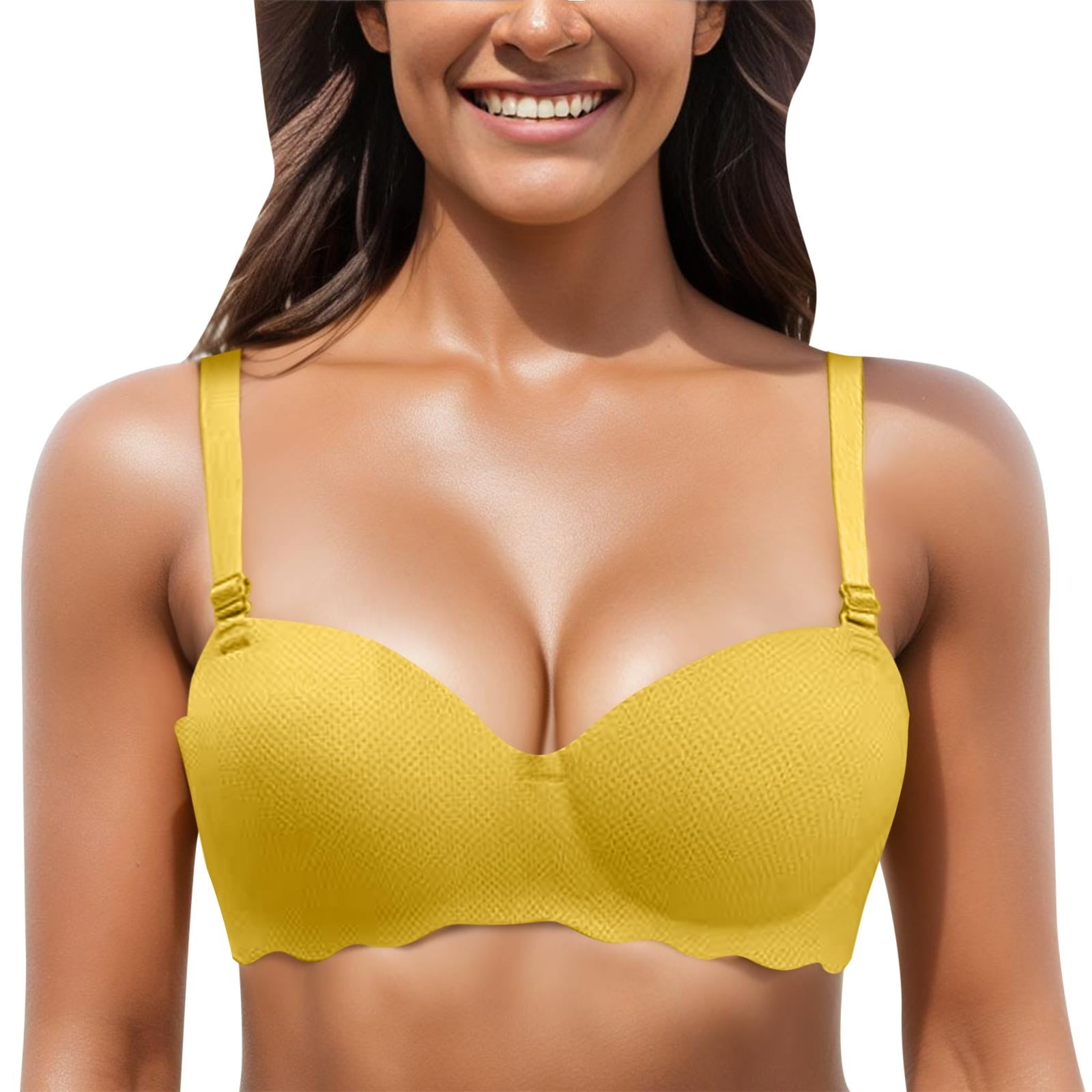 Sngxgn Women S Full Figure Beauty Back Smoothing Bra Yellow A 32 70AB