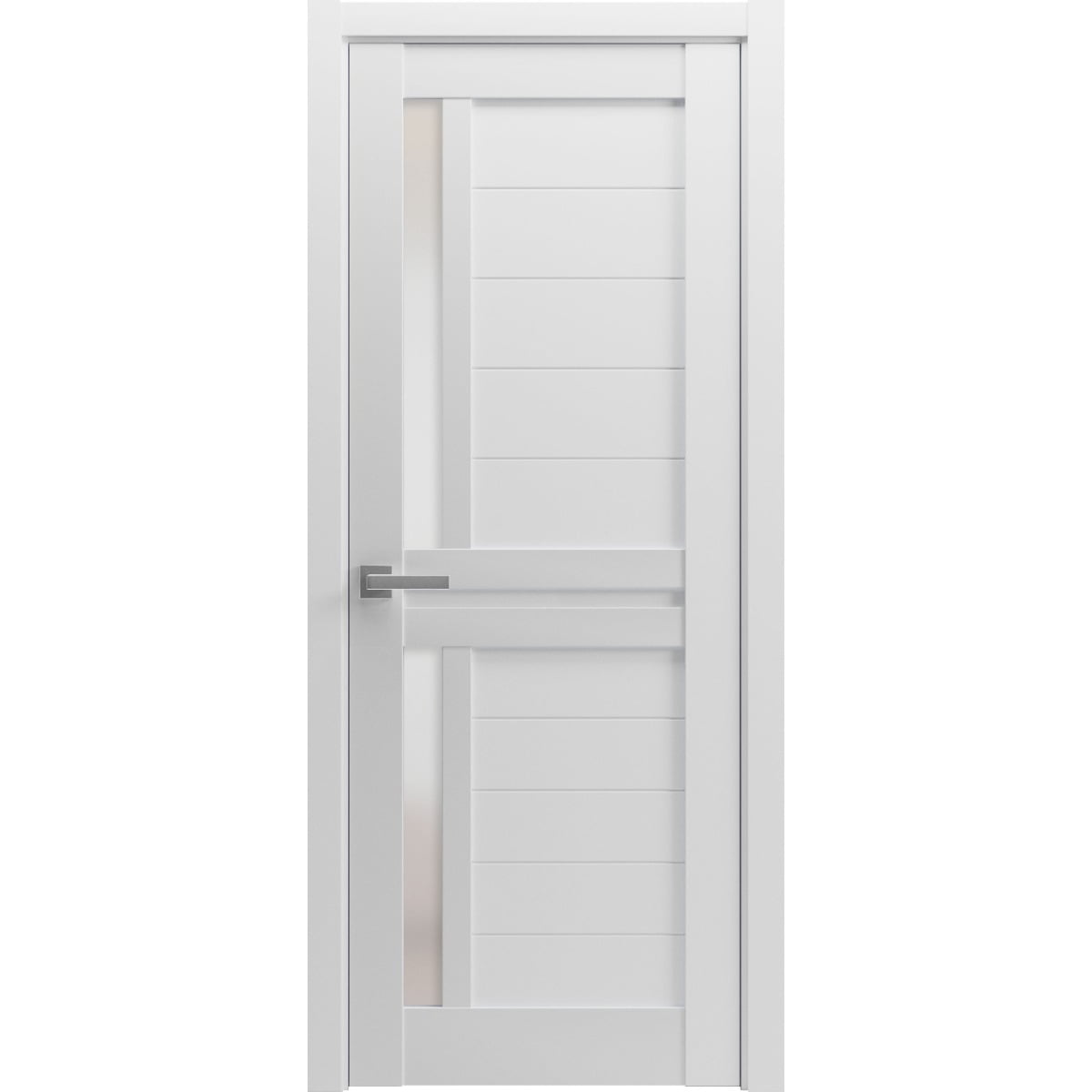 Interior Solid French Door Frosted Glass Veregio White Silk