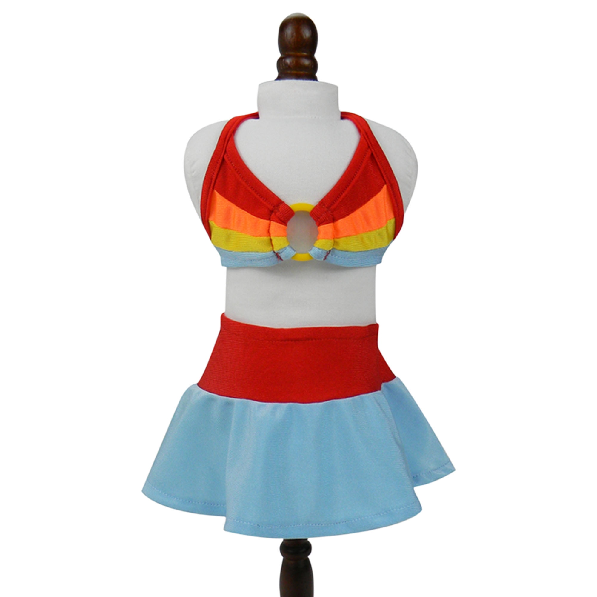 Sophia S 18 Doll 3 Pc Bikini And Coverup Skirt Set With Rainbow