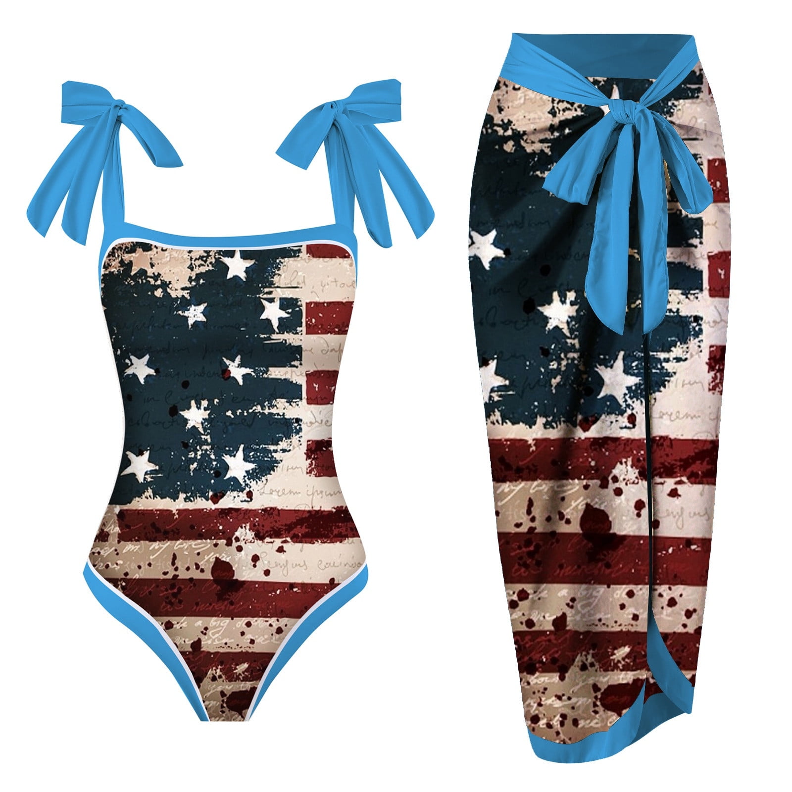 Sopiago Independence Day Bikini Sets For Women American Flag Printed