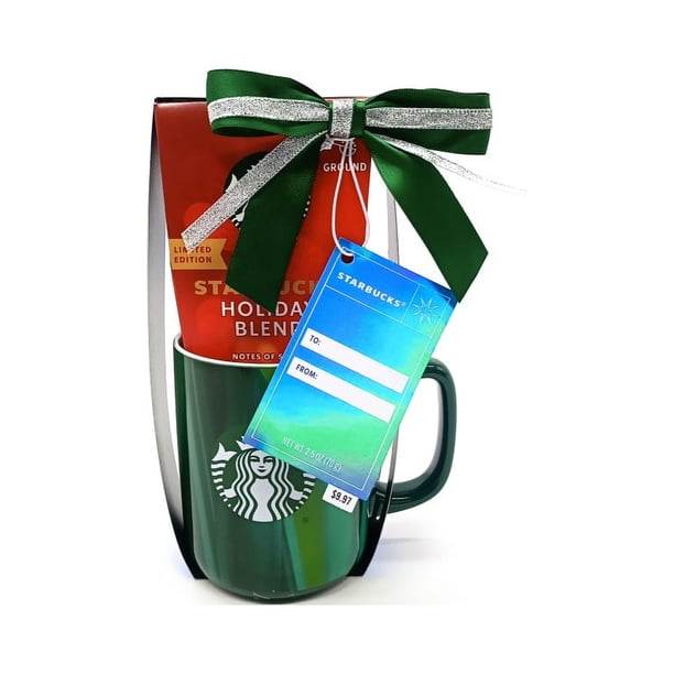 Starbucks 15oz Green Holiday Mug with Holiday Blend Coffee