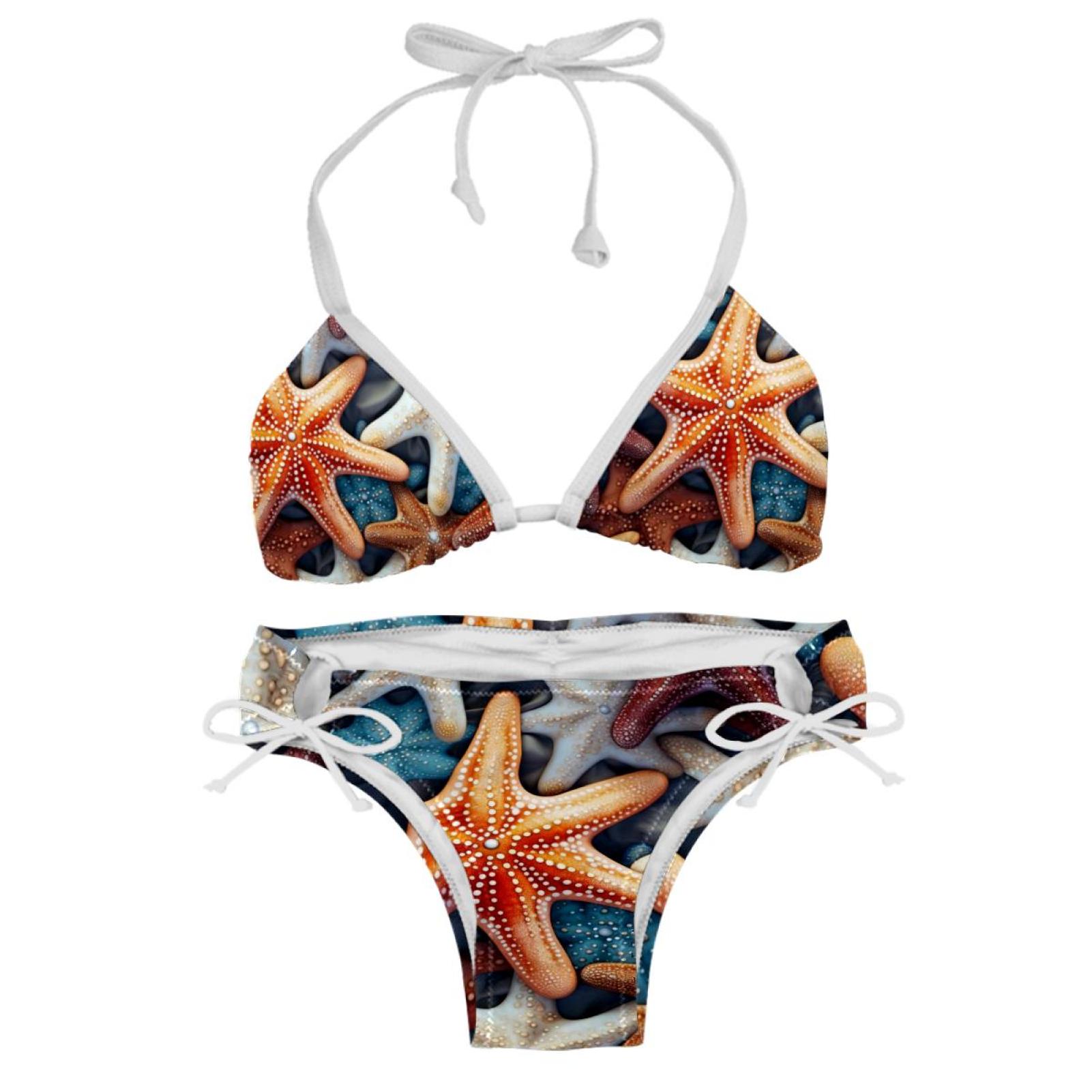Starfish Swim Suit Bikini Sets With Detachable Sponge Adjustable