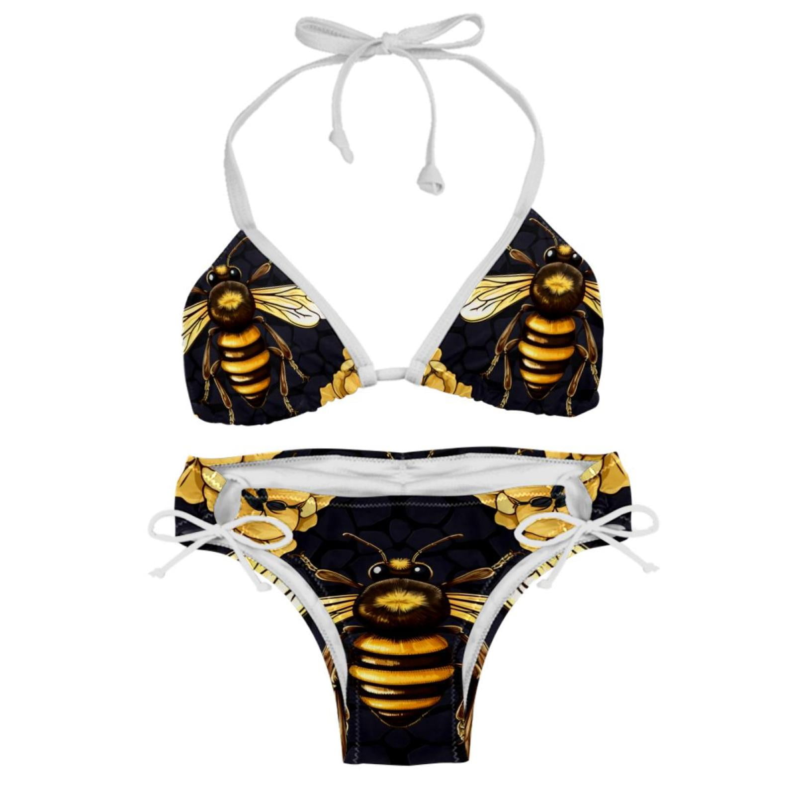 Starry Bees In The Sky Detachable Sponge Adjustable Strap Bikini Set