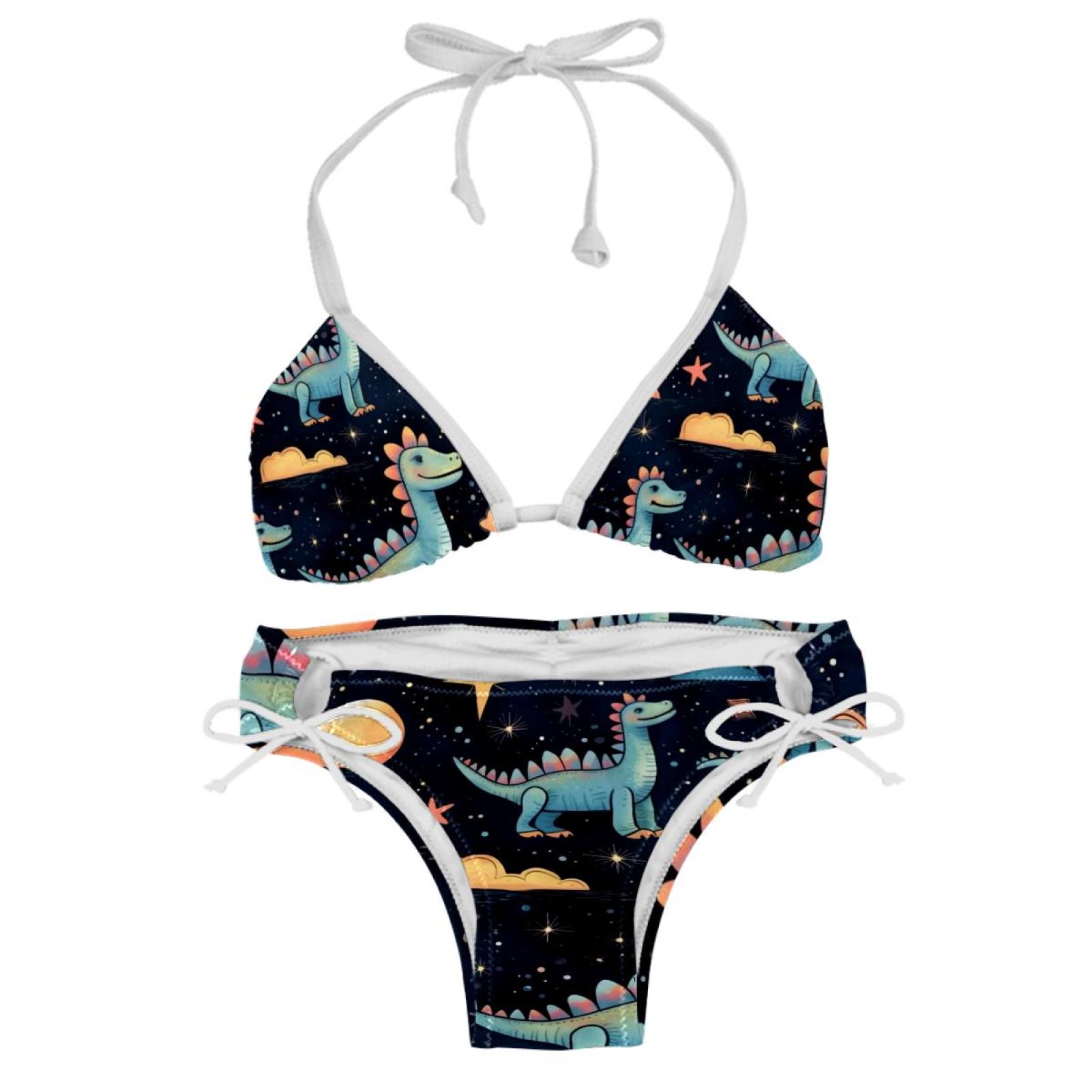 Starry Dinosaur Chic One Piece Swimsuits Bikini Set Detachable Sponge