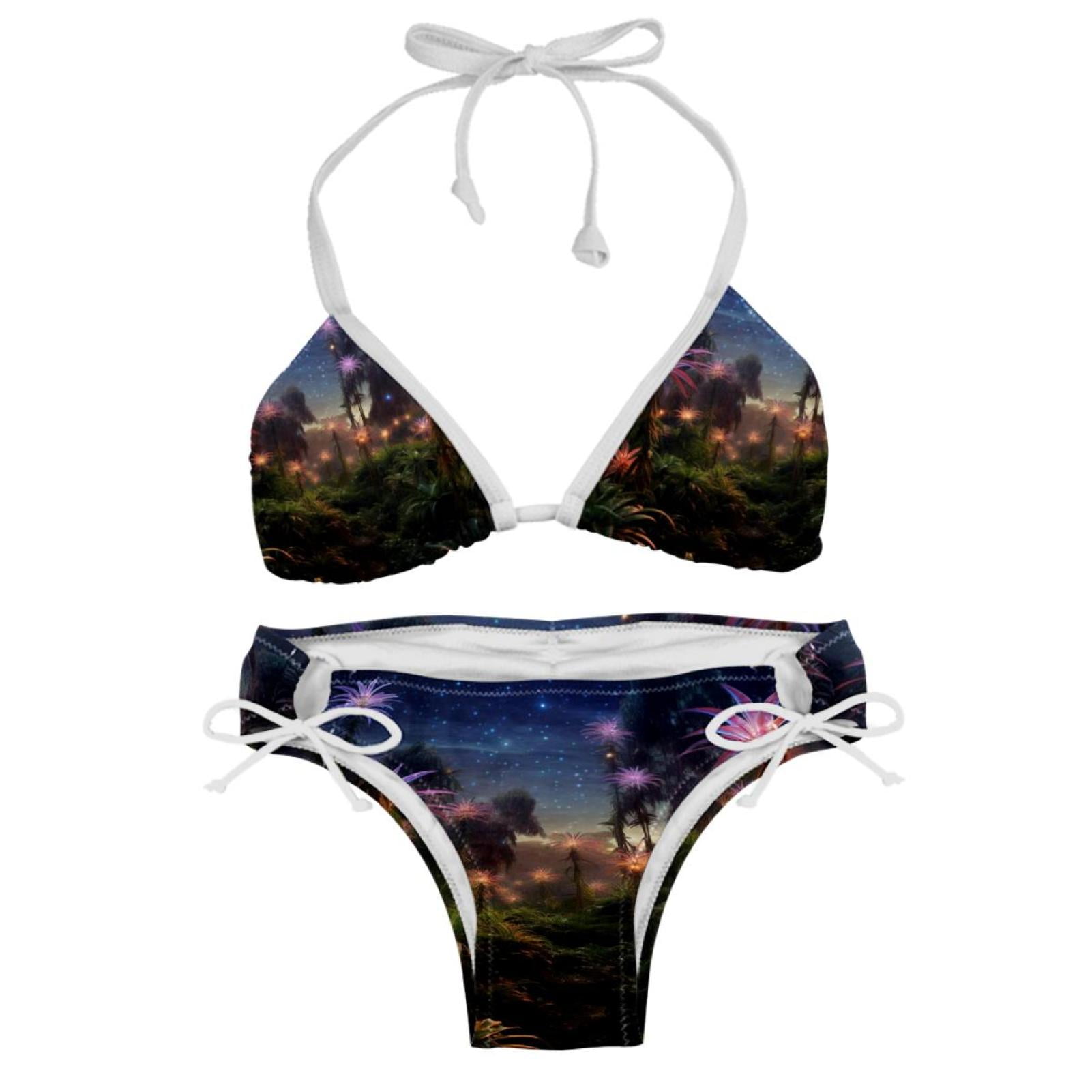 Starry Plants Detachable Sponge Adjustable Strap Bikini Set Two Pack