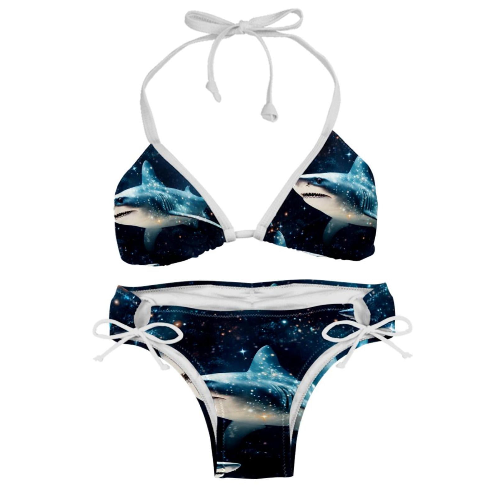 Starry Shark Bikini Set Swim Suit Detachable Sponge Adjustable Strap