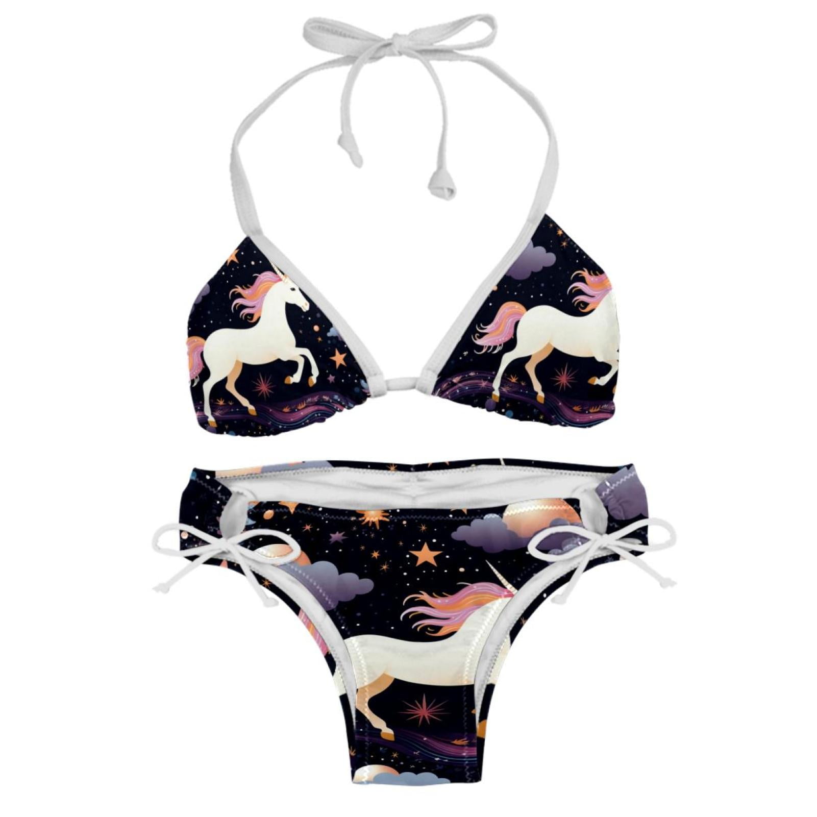 Starry Unicorn Detachable Sponge Adjustable Strap Bikini Set Two Pack