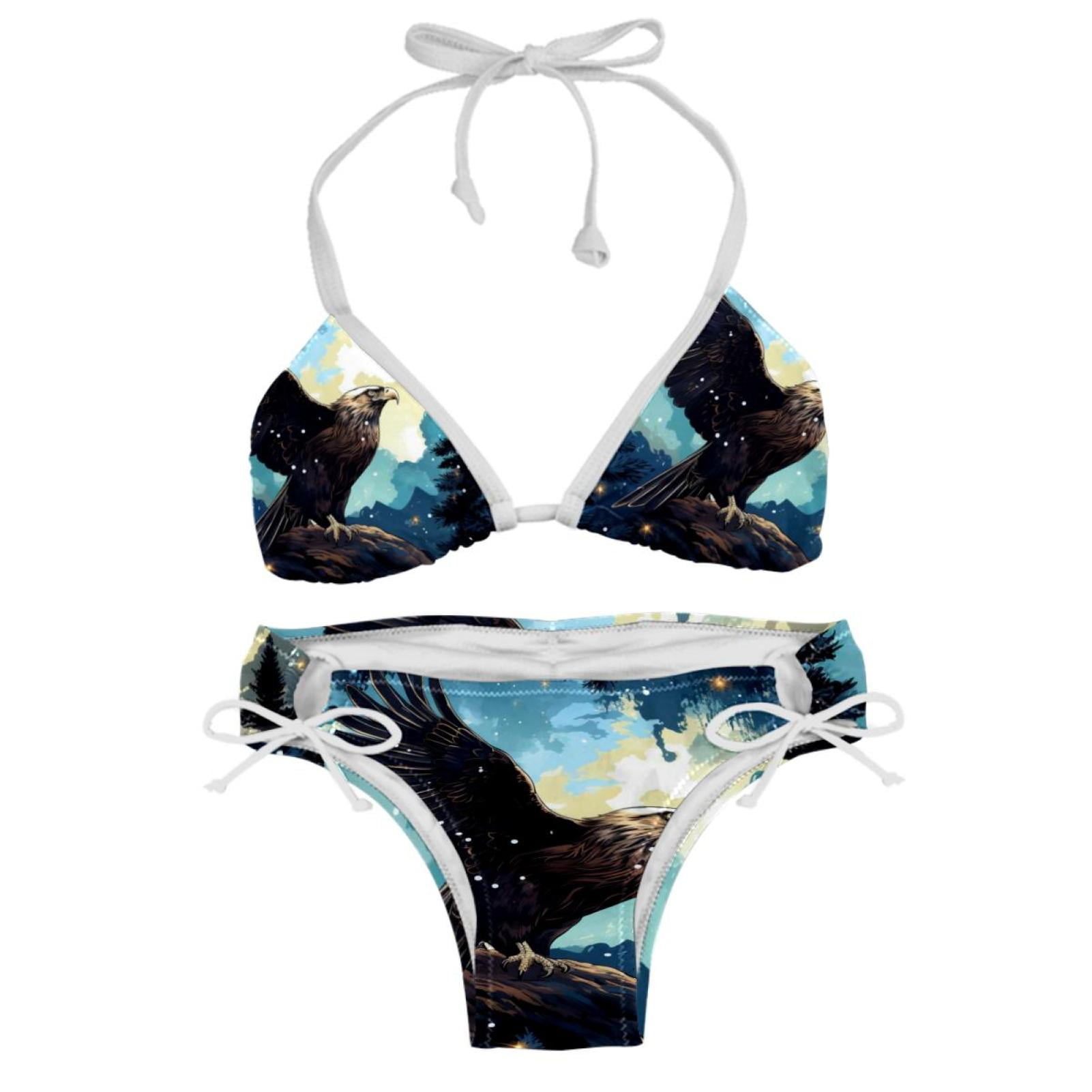 Starry Bird Swimsuit Bikini Set With Detachable Sponge And Adjustable