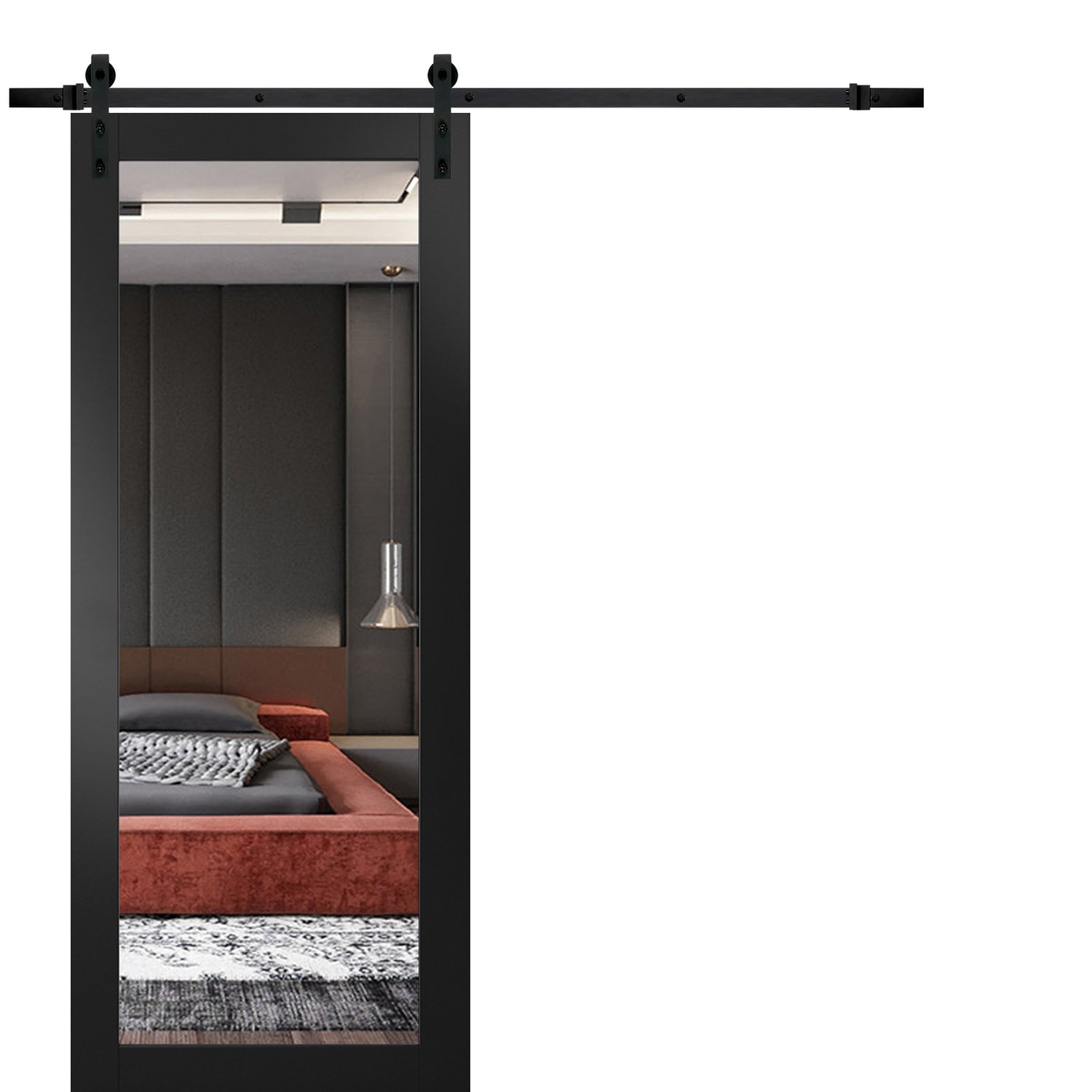 Sarto Doors Sliding Barn Door Solid Wood X Lucia Matte Black