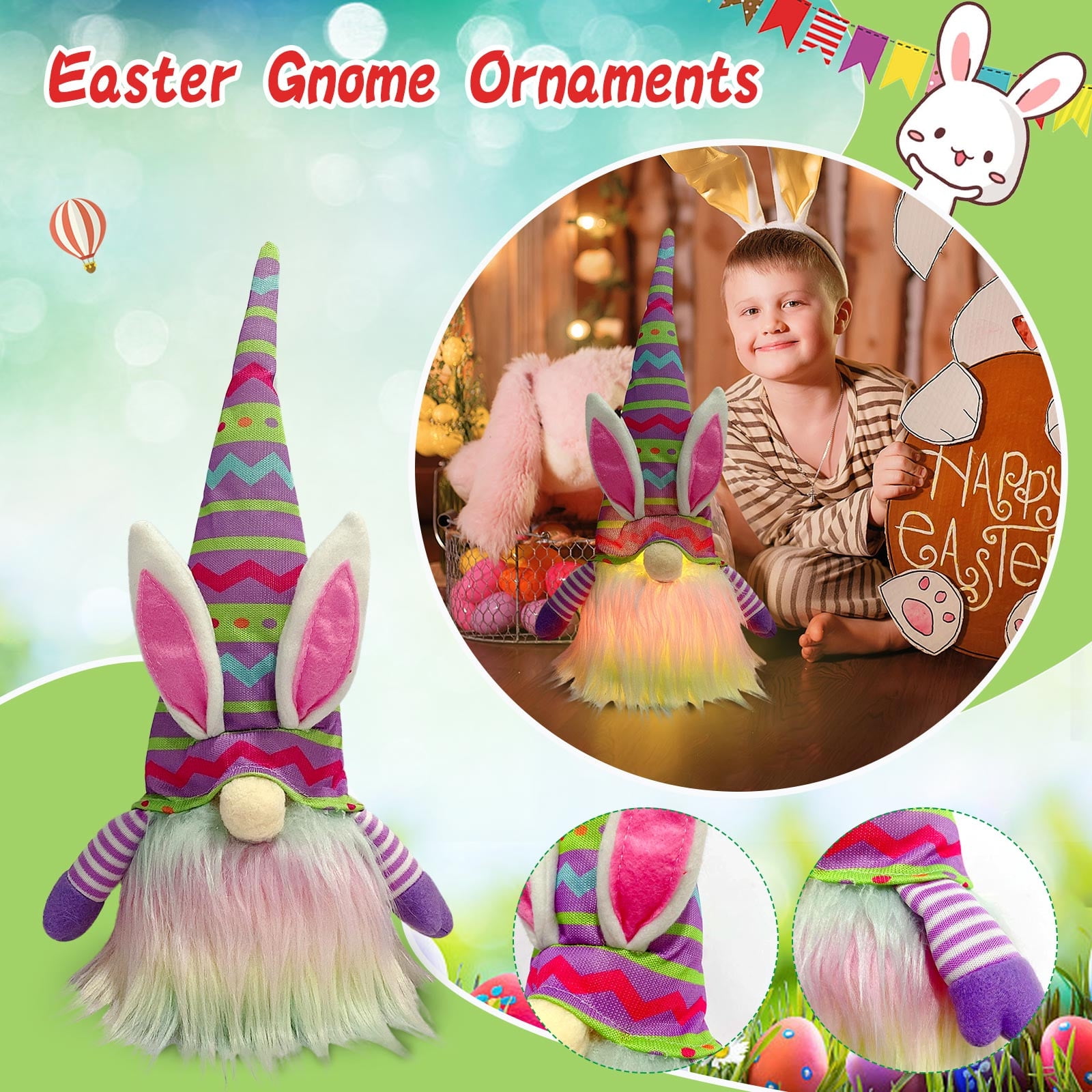 Summer 2024 Glowing Easter Plush Decor Witch Scandinavian Tomte Nisse