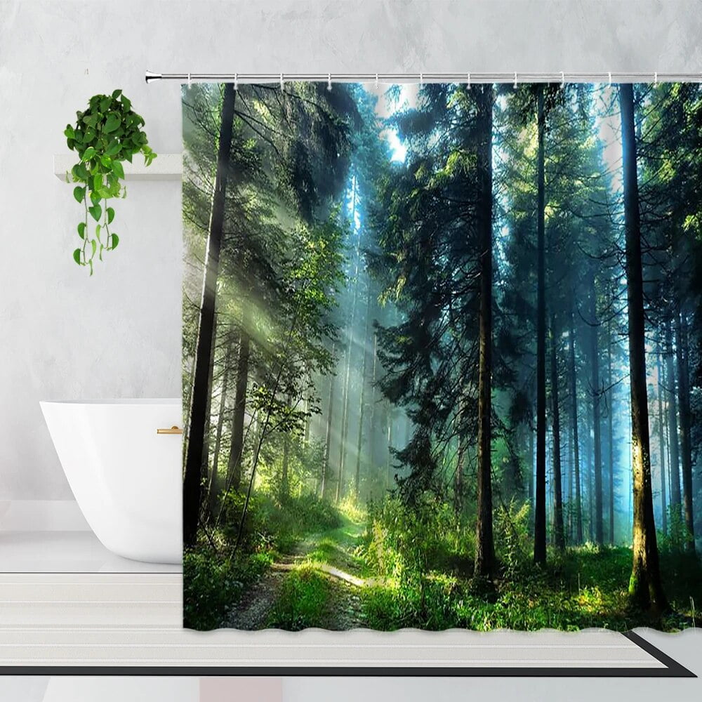 Summer Forest Natural Scenery Shower Curtain Tropical Rain Forest