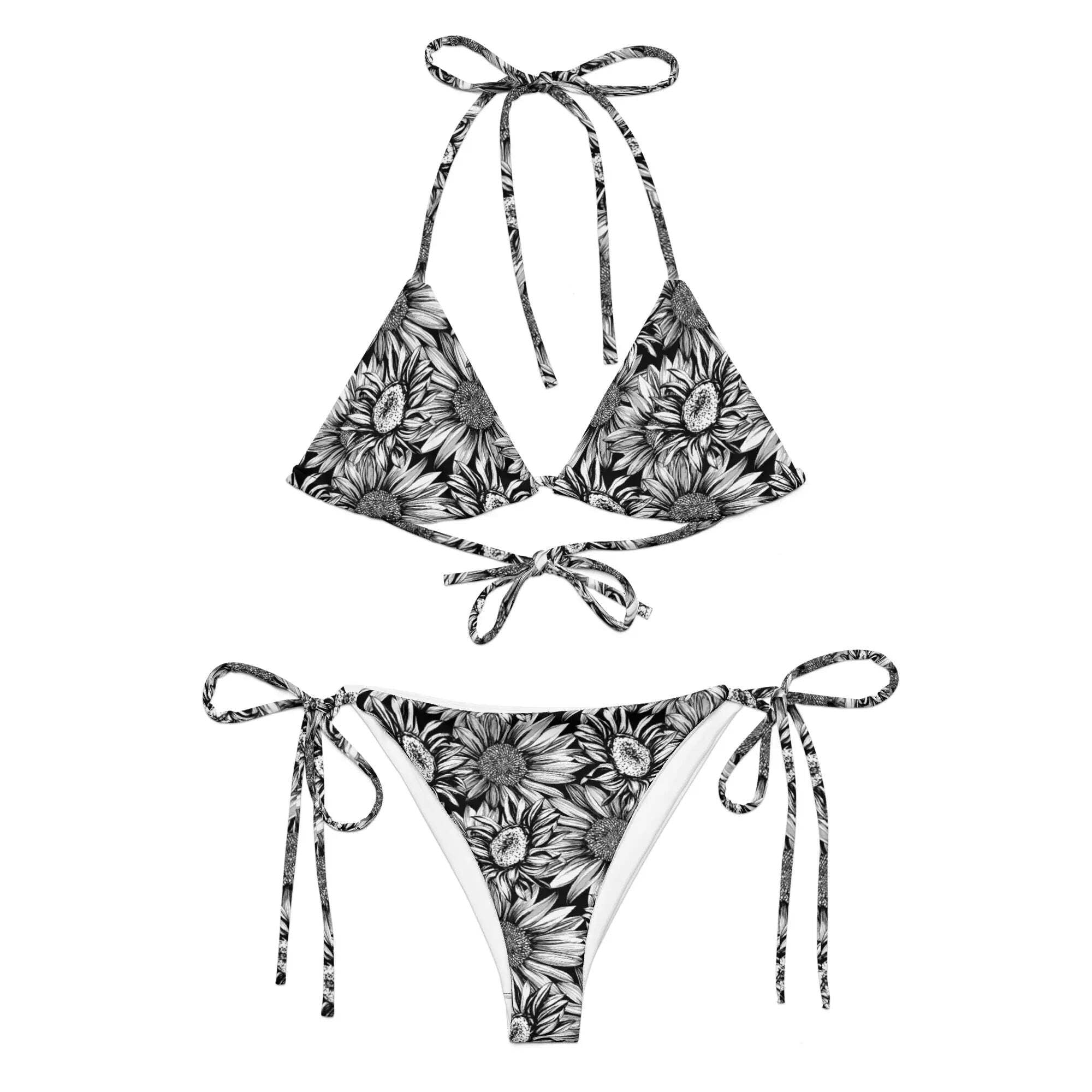 Sunflowers Recycled String Bikini Walmart
