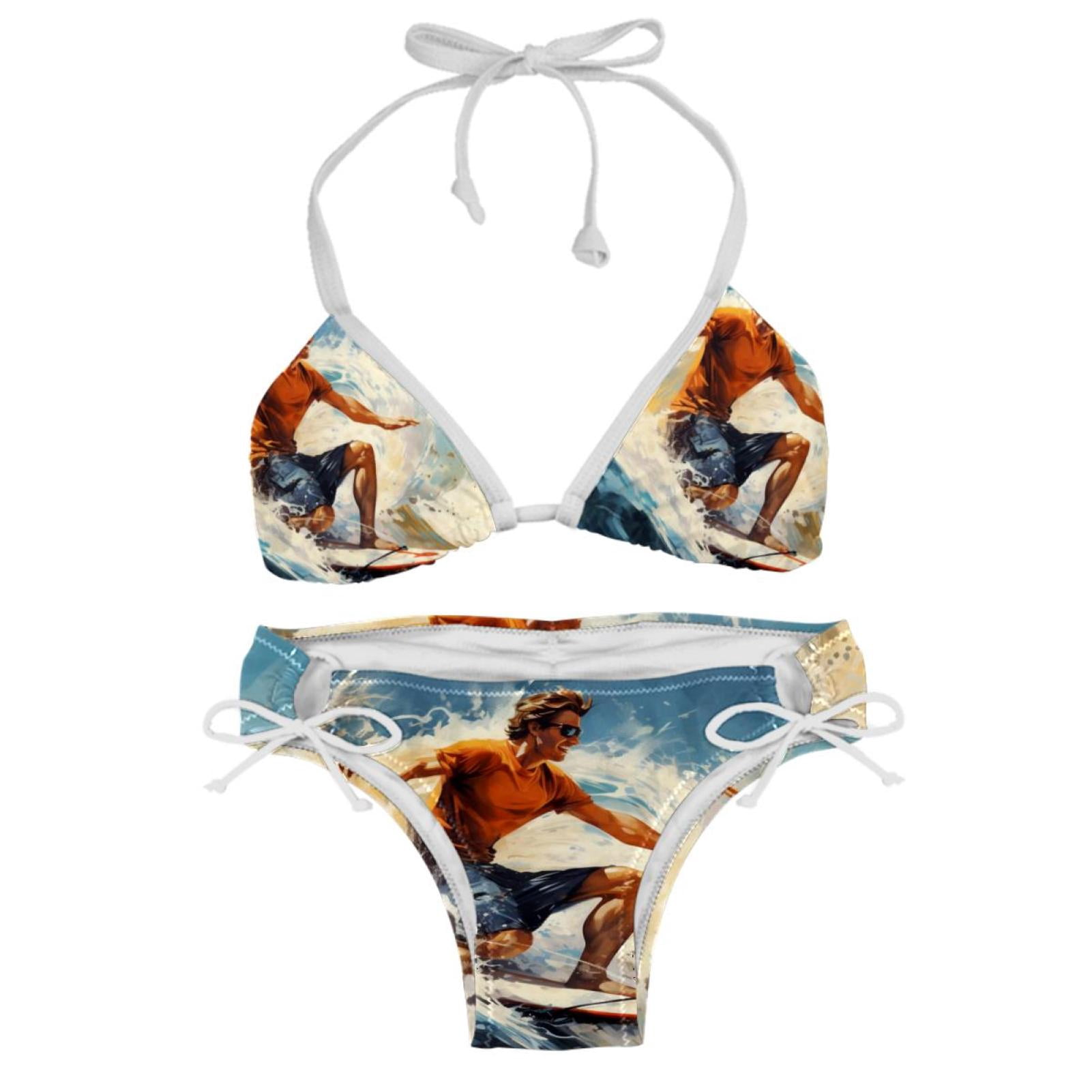 Surfing In Summer Detachable Sponge Adjustable Strap Bikini Set Two