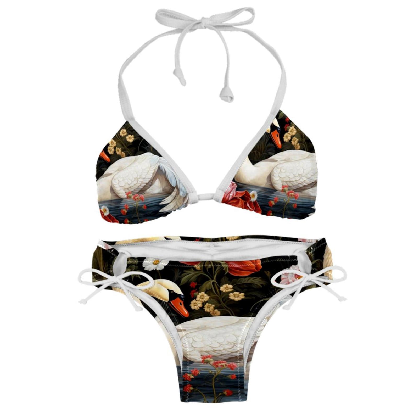 Swan Detachable Sponge Adjustable Strap Bikini Set Two Pack Ideal