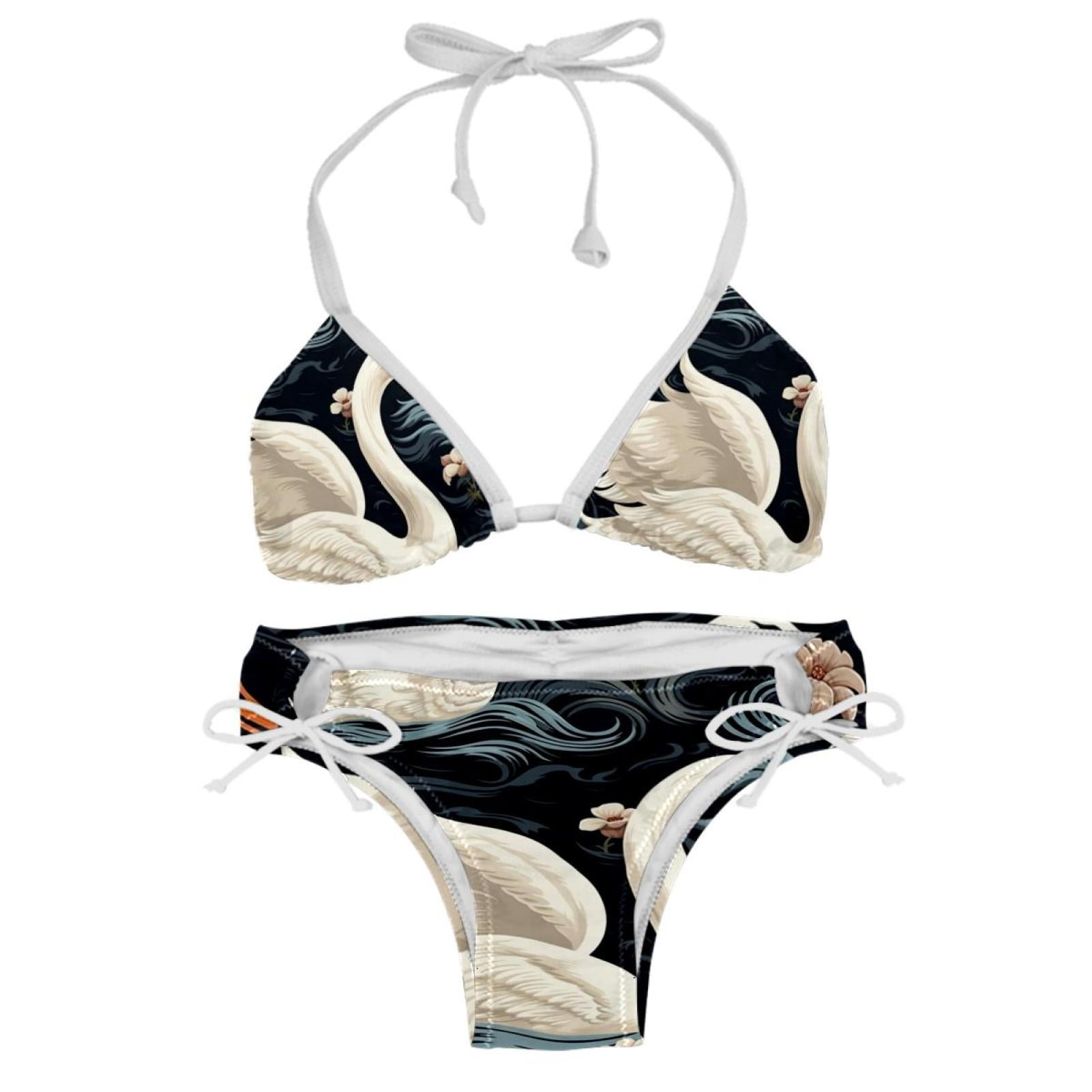 Swan Detachable Sponge Adjustable Strap Bikini Set Two Pack Versatile