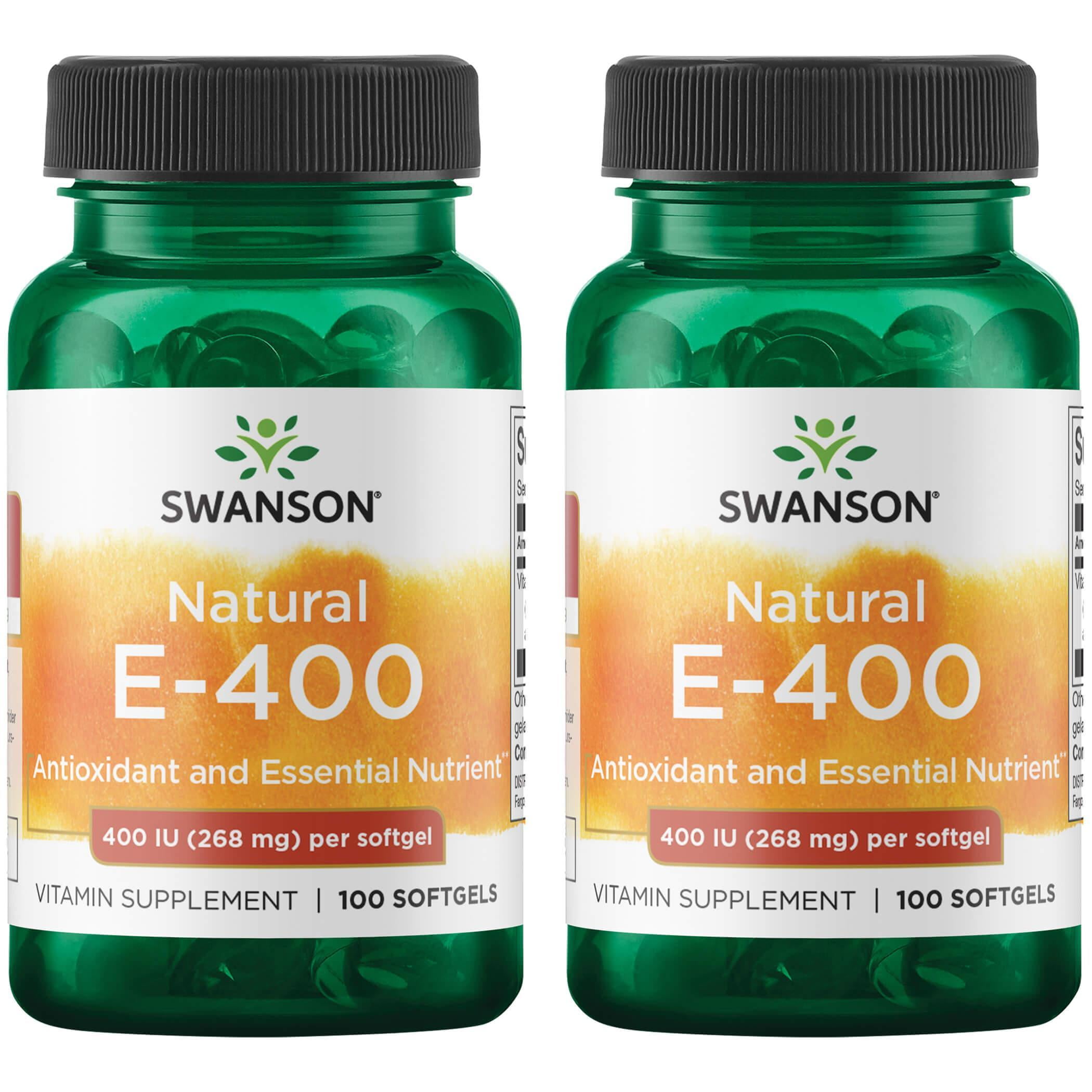 Swanson Natural E 400 400 Iu 268 Mg 100 Sgels 2 Pack Walmart