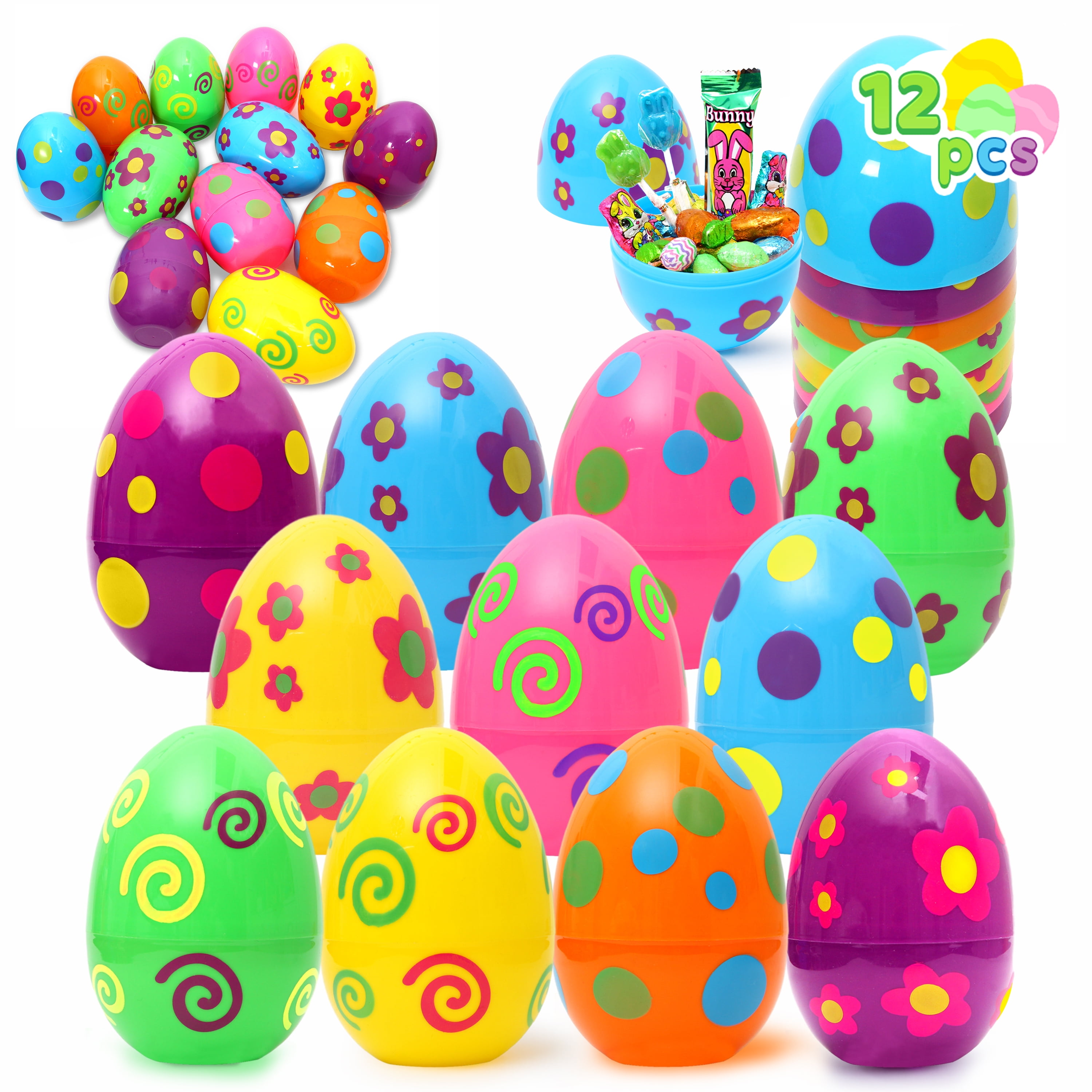 Syncfun Pcs Jumbo Easter Eggs Inches Printed Plastic Large Easter