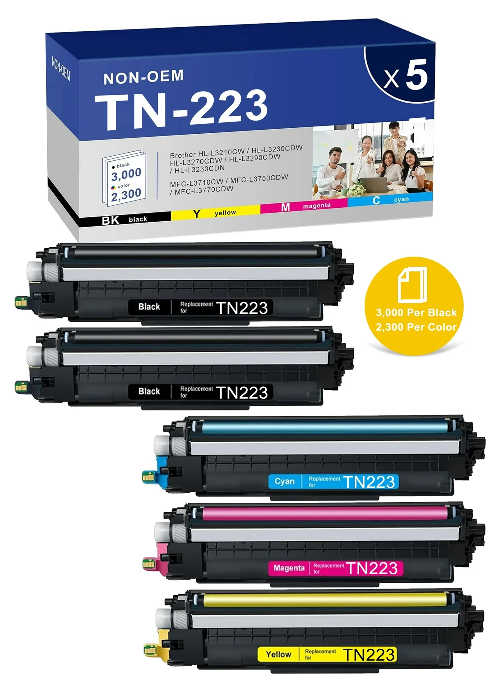 Tn Tn Bk C M Y High Yield Toner Cartridge Replacement For Brother