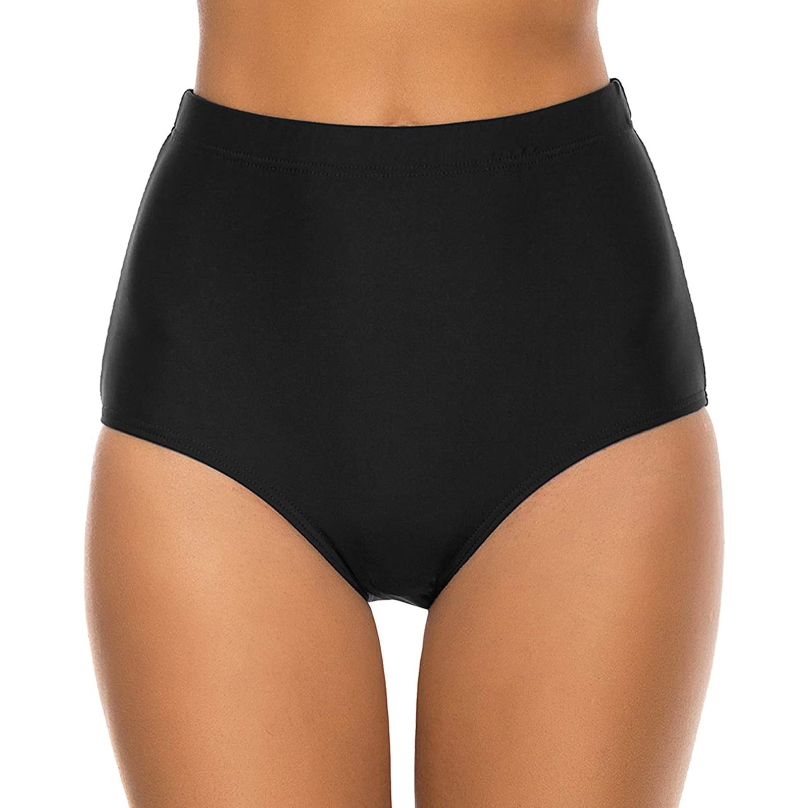 TOWED22 High Waisted Bikini Bottom Tummy Control Full Coverage Bikini