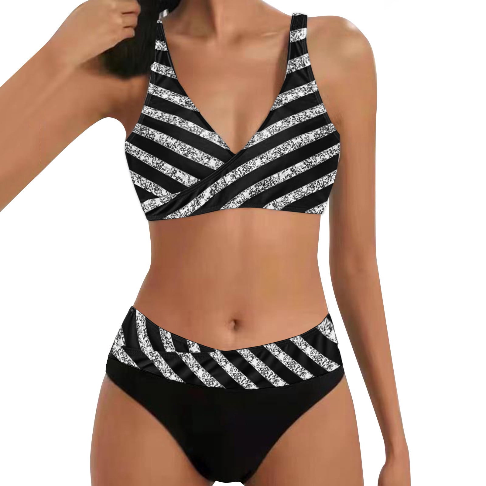 Towed Women S Criss Cross Bikini Set High Waist Wrap Two Piece Tummy