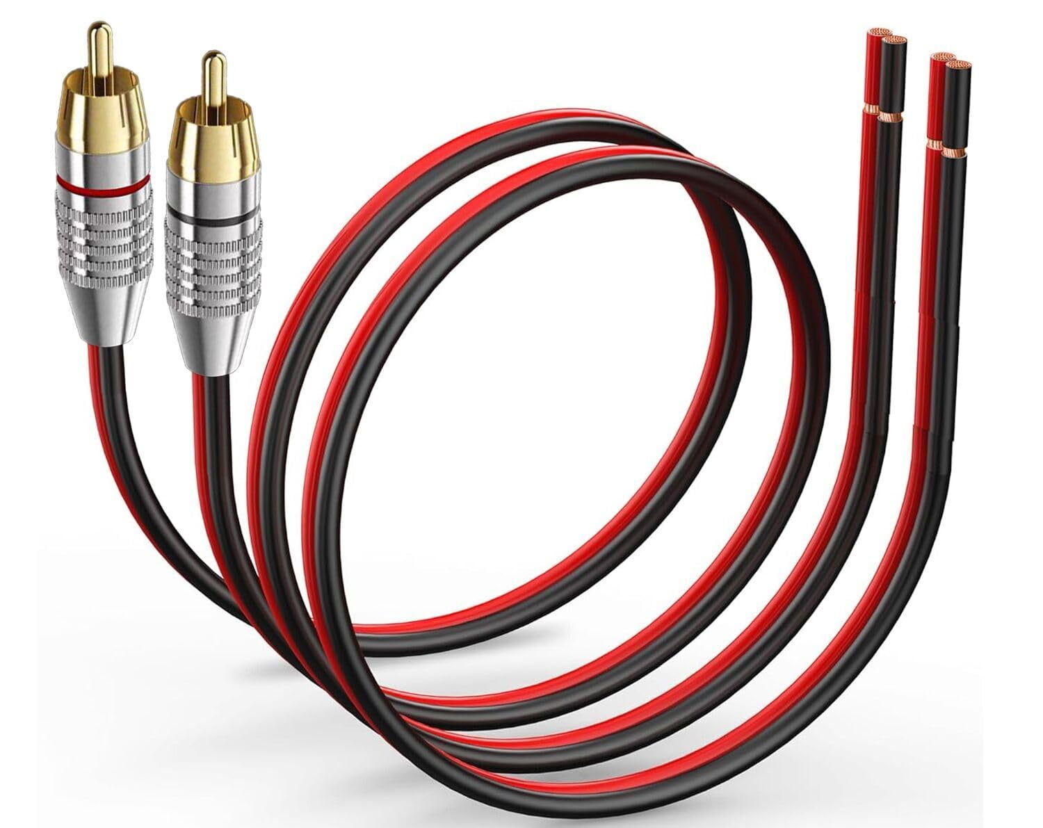 Trahoo Pack Speaker Bare Wire Cables To Rca Plugs Adapter Repair