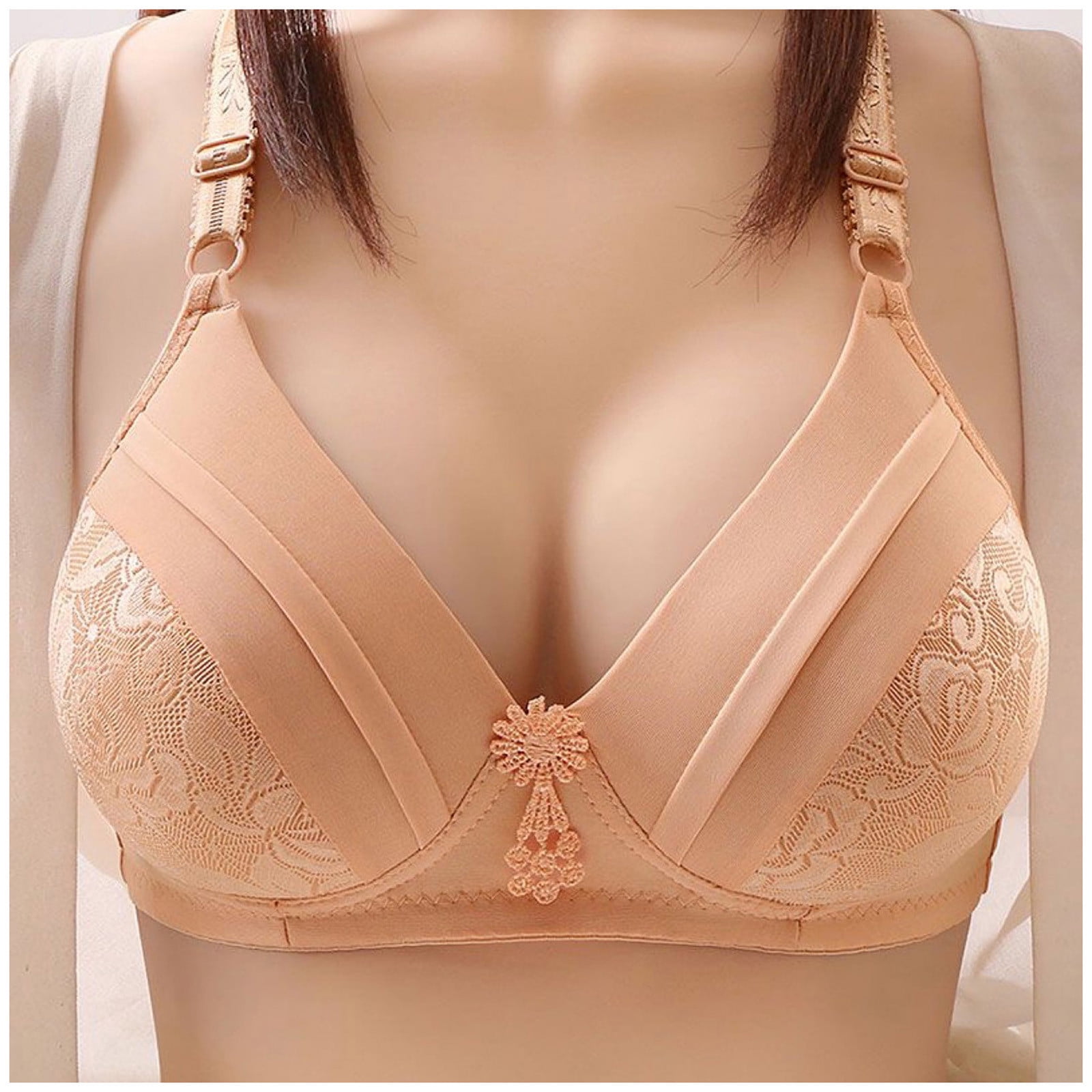 TUWABEII Women S Lace Bra Soft Solid Lingerie Plus Size Underwear