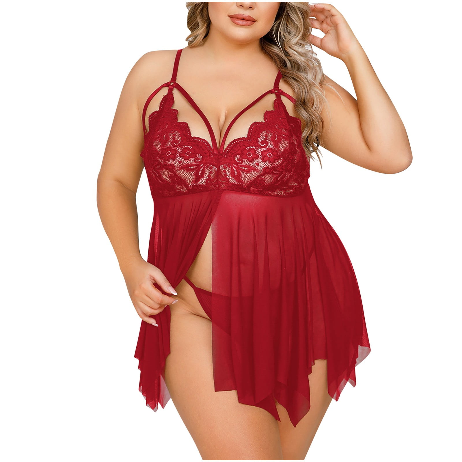 Tarmeek Women S Plus Size Sexy Lingerie Set Women S Lace Backless Color