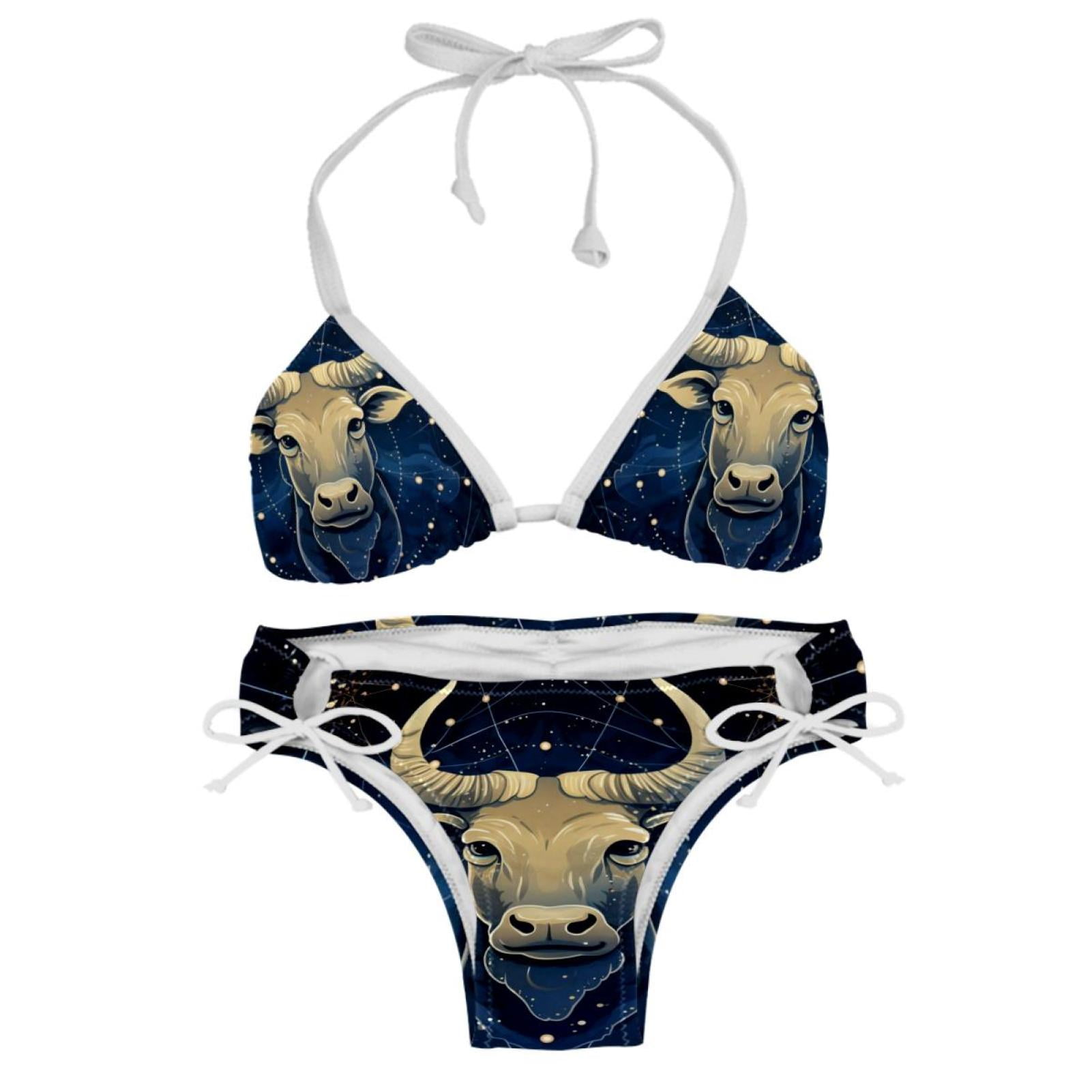 Taurus Constellation Detachable Sponge Adjustable Strap Bikini Set Two