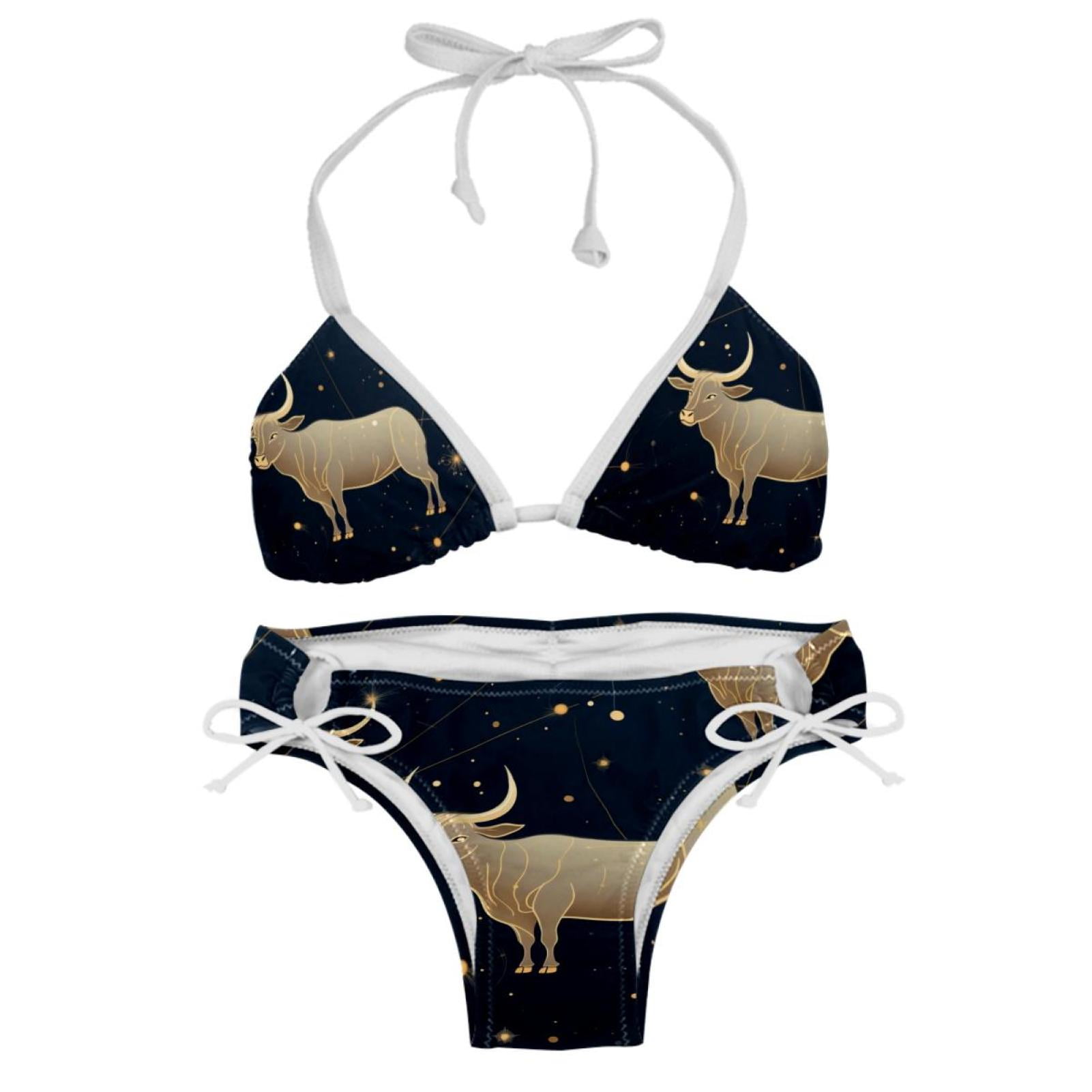 Taurus Constellation Swim Suit Bikini Sets With Detachable Sponge