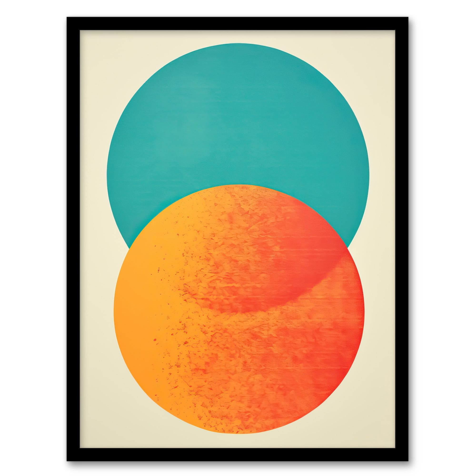 Teal We Meet Again Orange Abstract Sphere Colour Block Vibrant