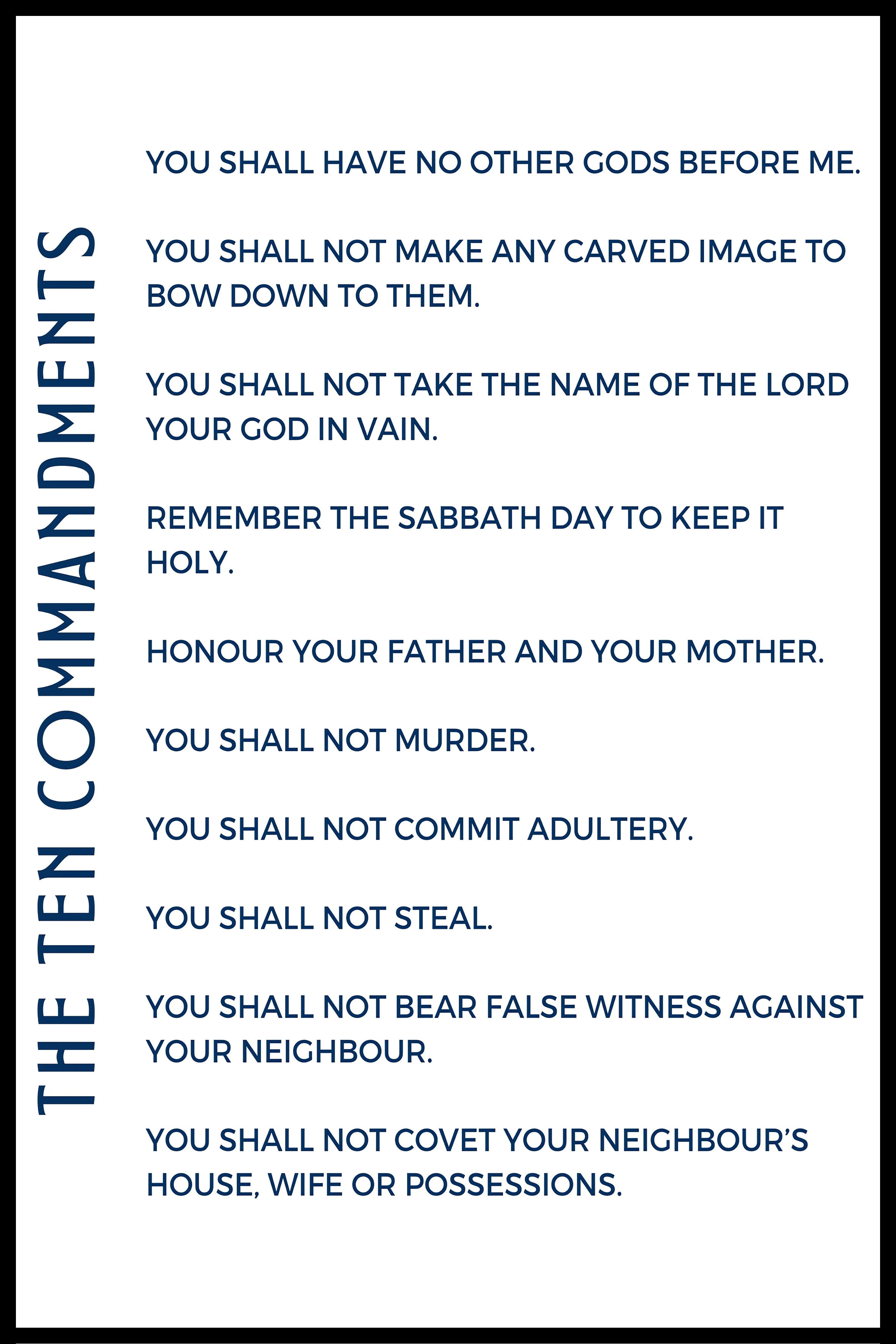 The Ten Commandments Wall Art Christian Wall Decor Scripture Digital