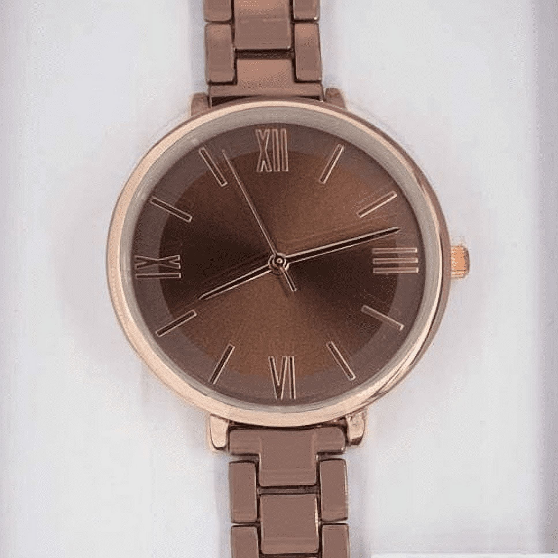 Time And Tru Adult Female Analog Watch In Rose Gold And Brown 42027WML