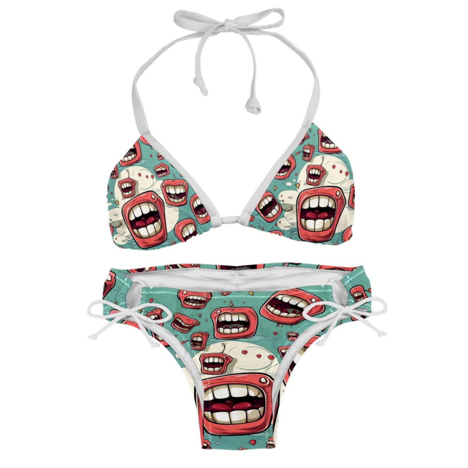 Tiny Teeth Detachable Sponge Adjustable Strap Bikini Set Two Pack