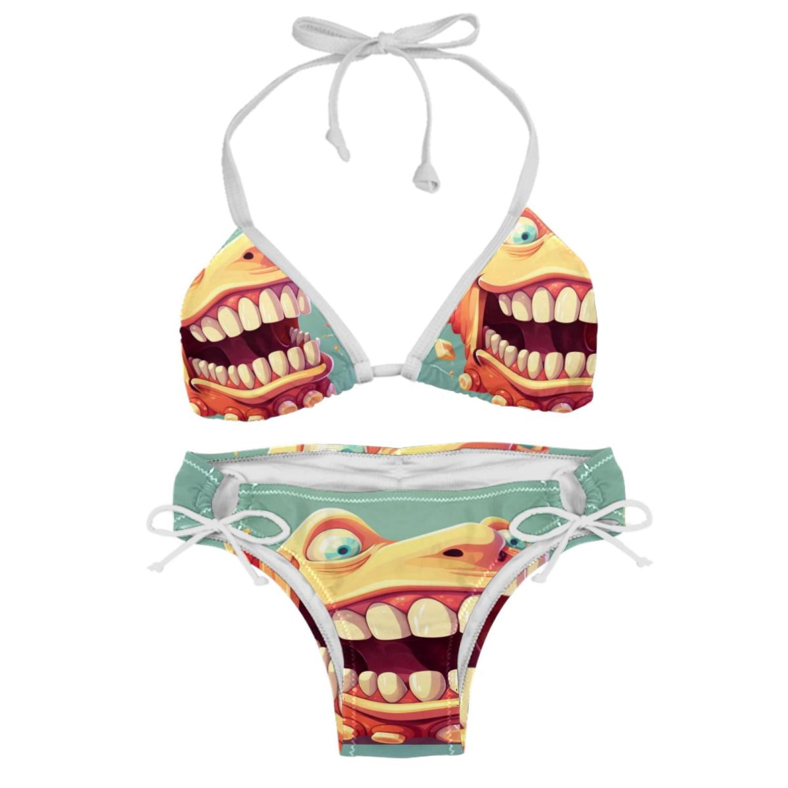 Tiny Teeth Detachable Sponge Adjustable Strap Bikini Set Two Pack