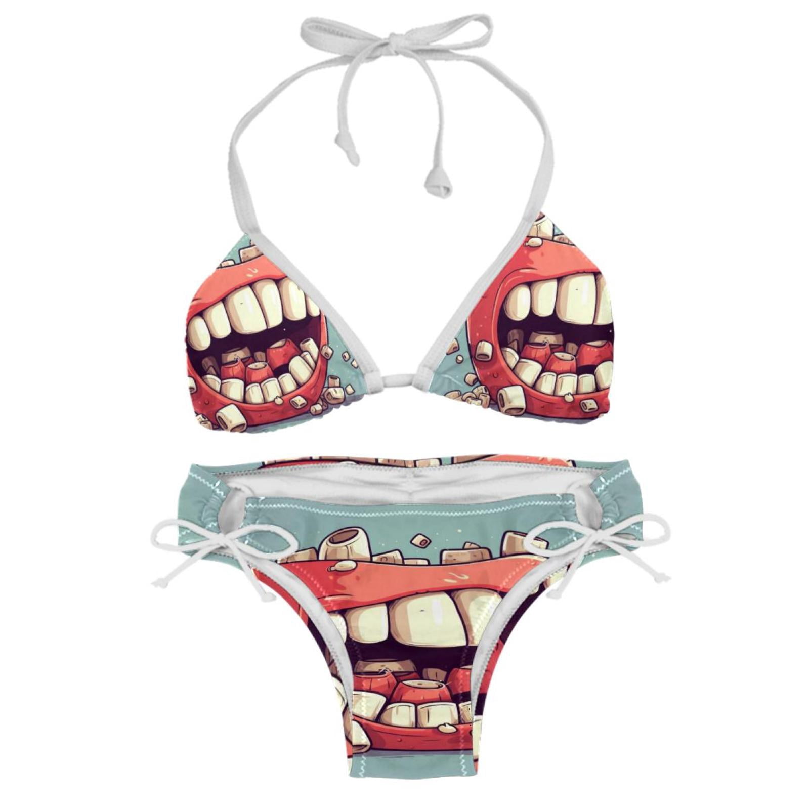 Tiny Teeth Detachable Sponge Adjustable Strap Bikini Set Two Pack
