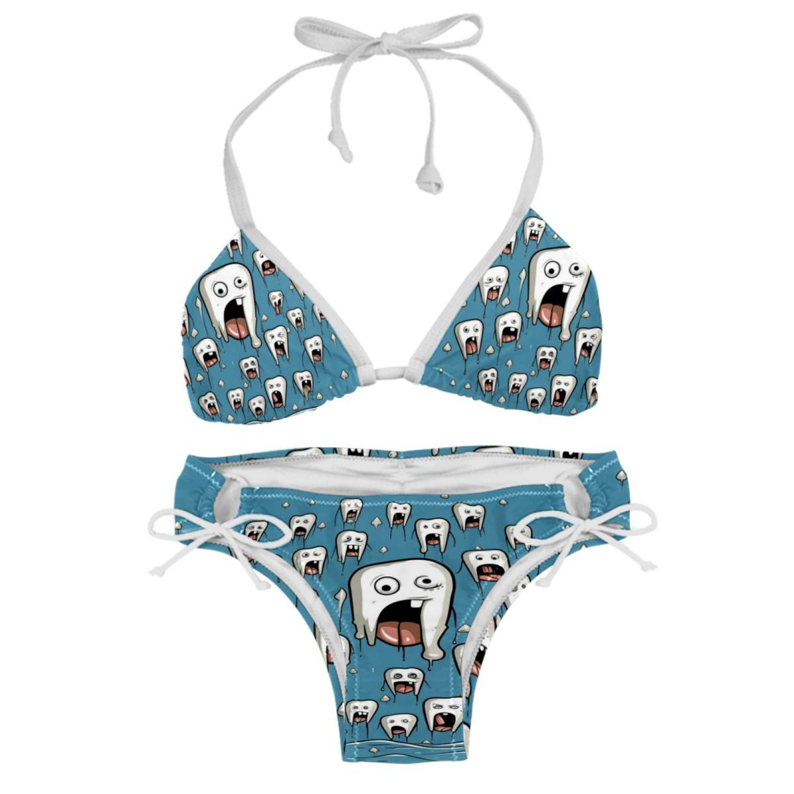 Tiny Teeth Detachable Sponge Adjustable Strap Bikini Set Two Pack For