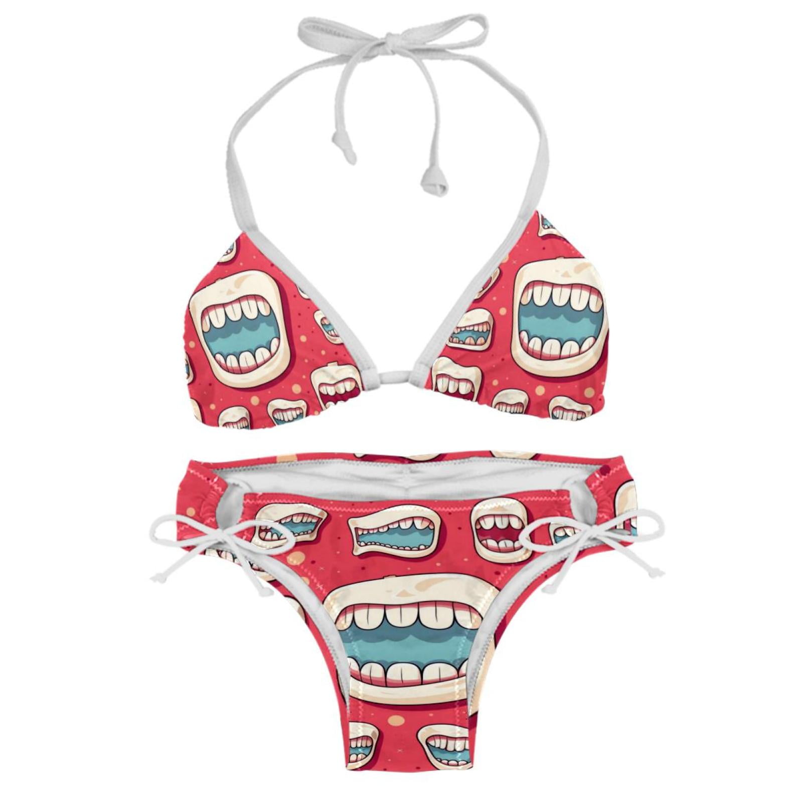 Tiny Teeth Detachable Sponge Adjustable Strap Bikini Set Two Pack For