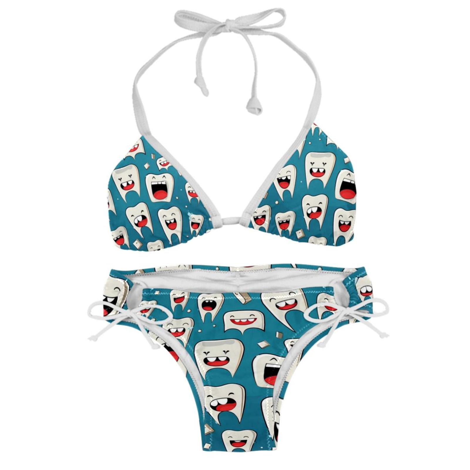 Tiny Teeth Stylish Bikini Set With Detachable Sponge Adjustable Strap