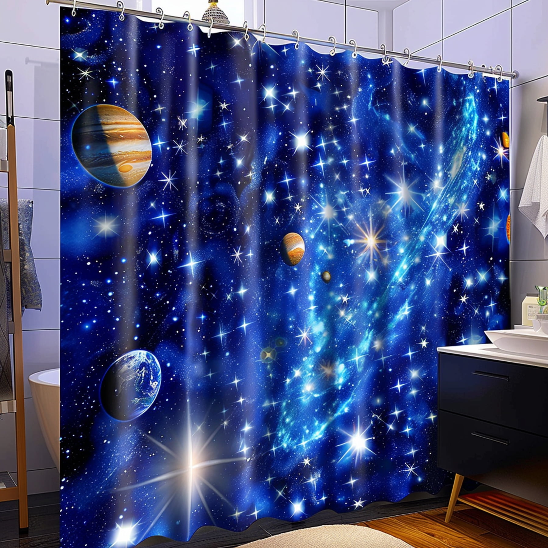 Transform Your Bathroom Into A Celestial Oasis With Our Navy Blue